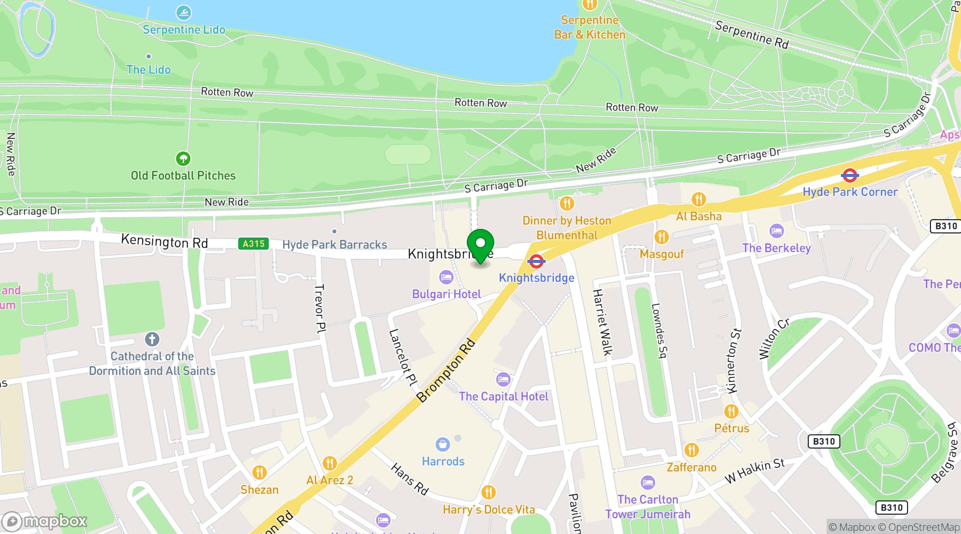 Map showing 145 Knightsbridge