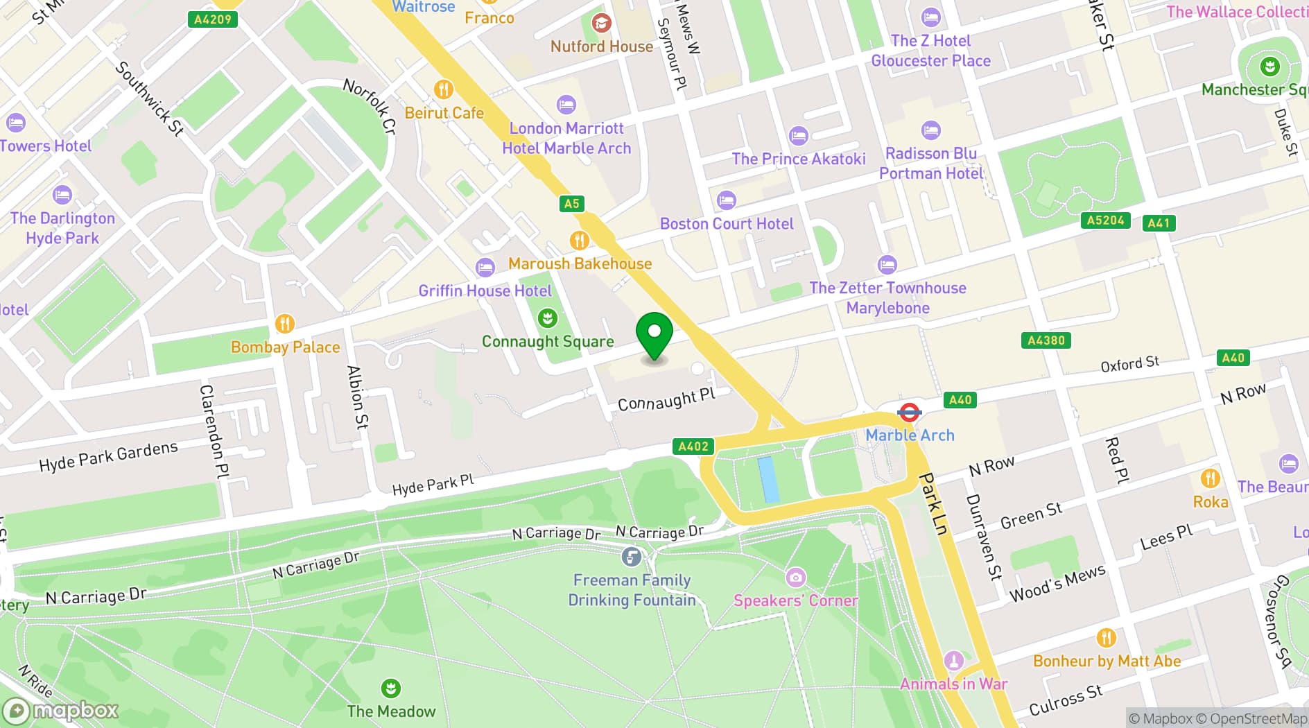 Map showing Victory Services Club