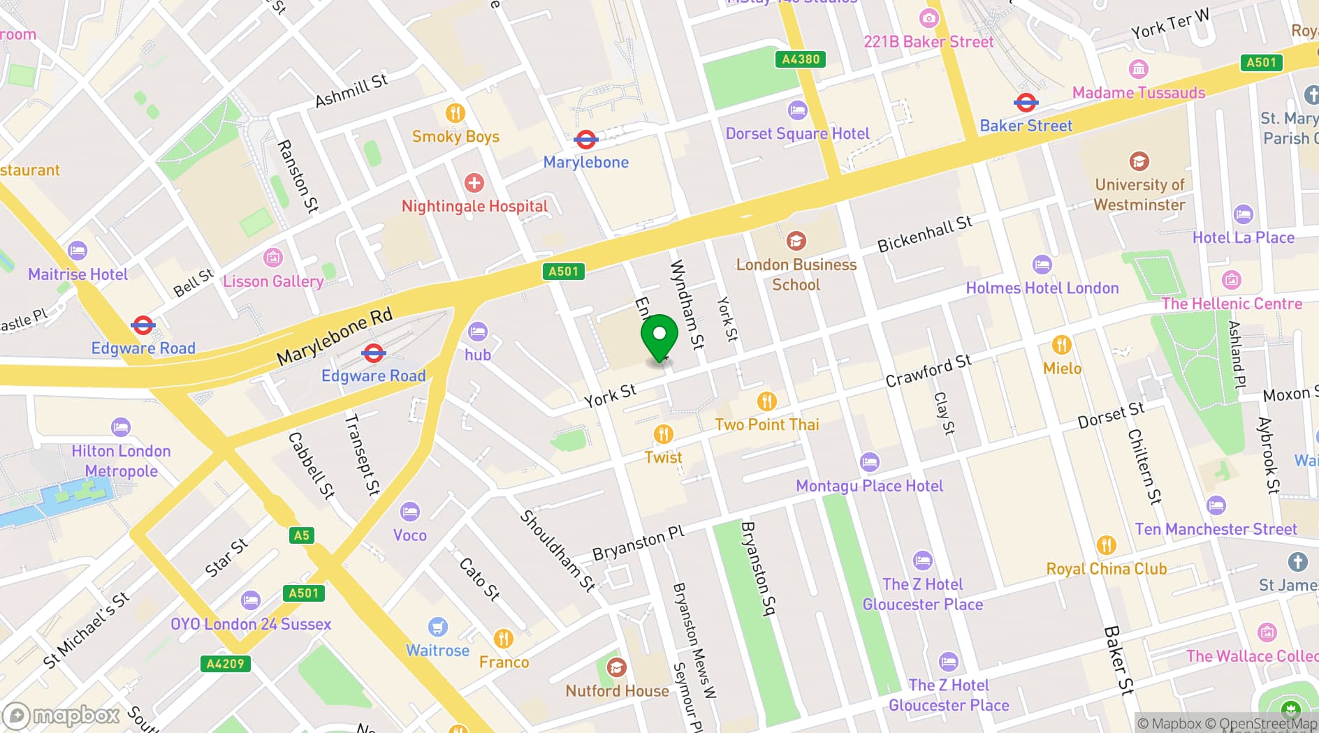 Map showing The Royal Oak