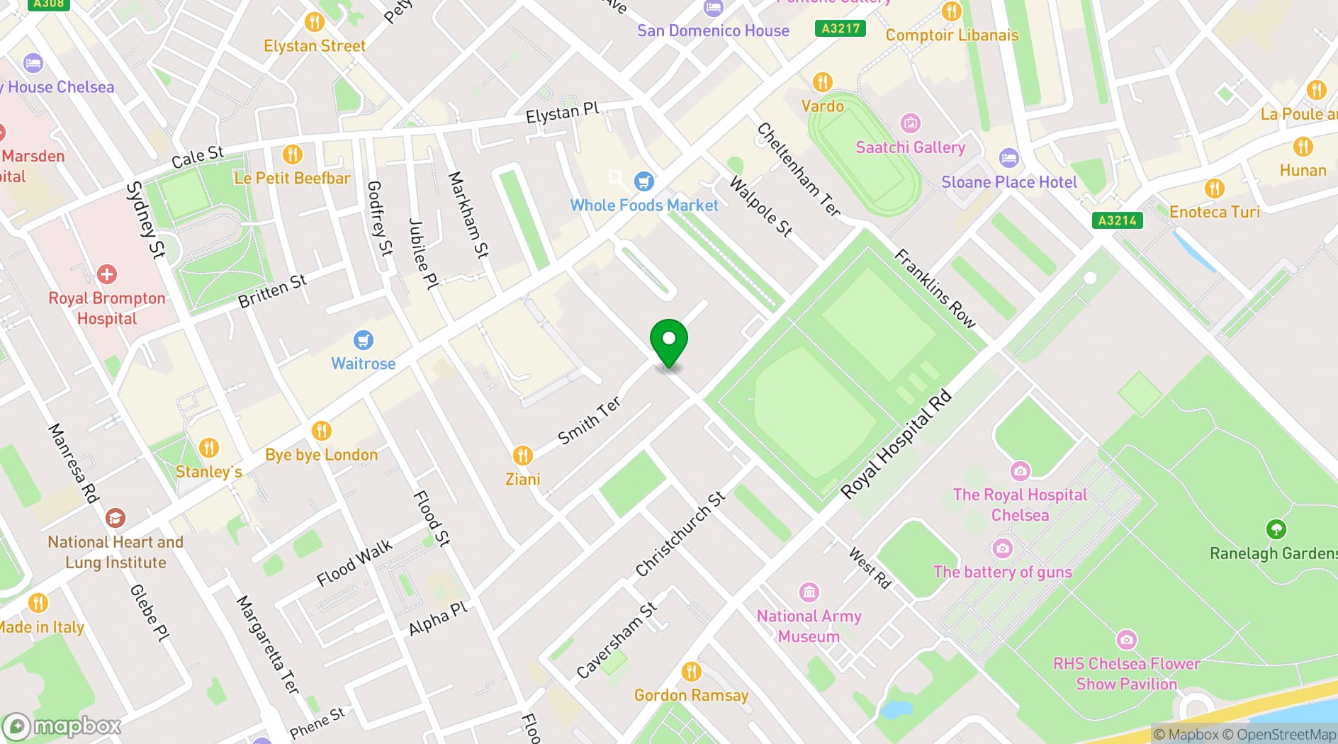 Map showing In House Event Space
