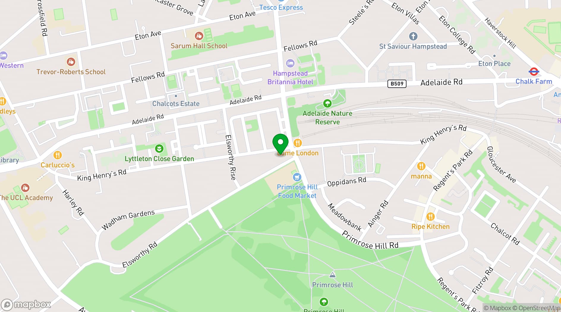 Map showing St Mary's Church