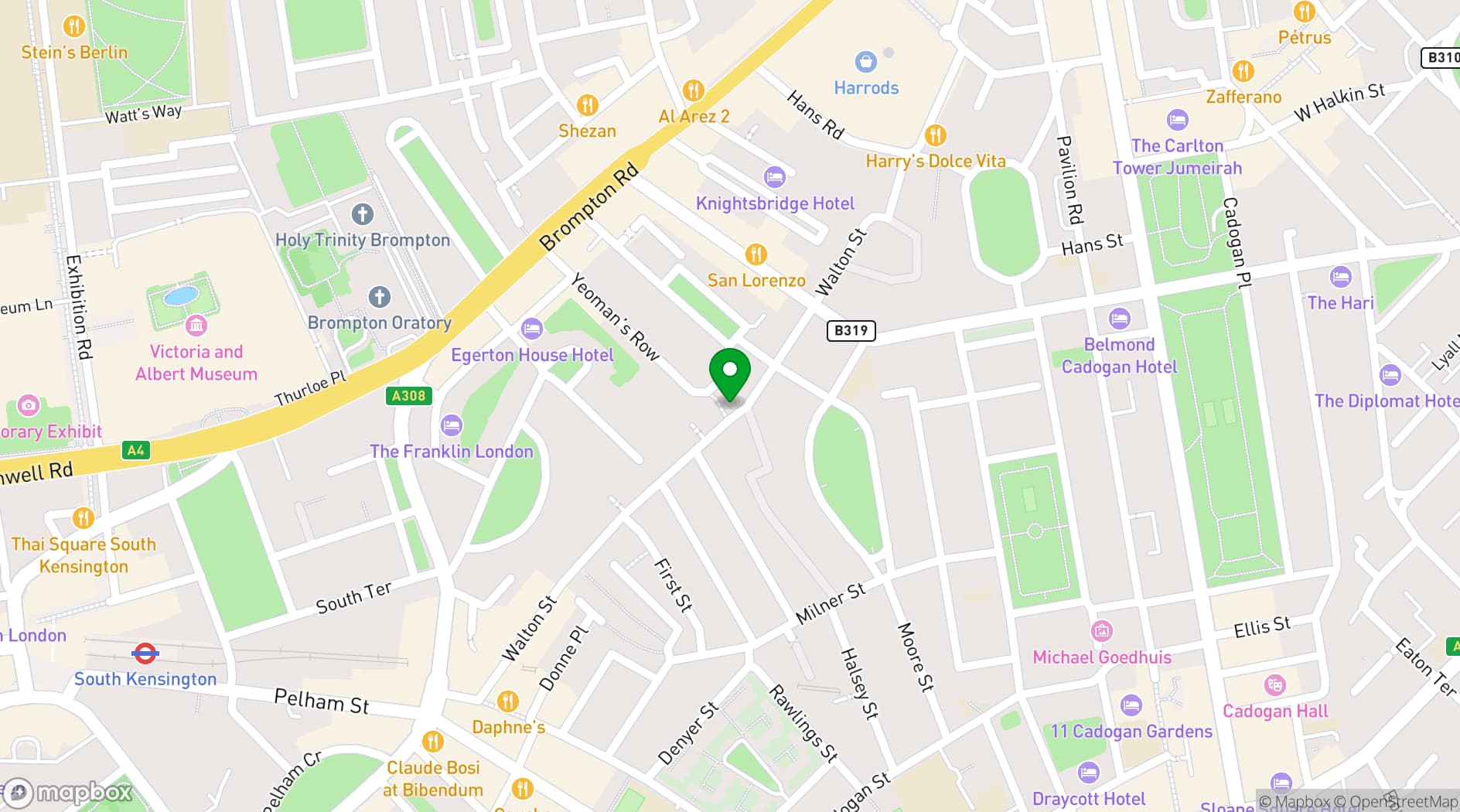 Map showing Jeroboams Walton Cellar 