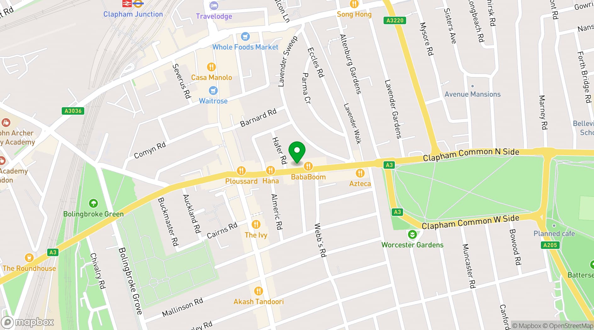 Map showing Girlfriend Clapham