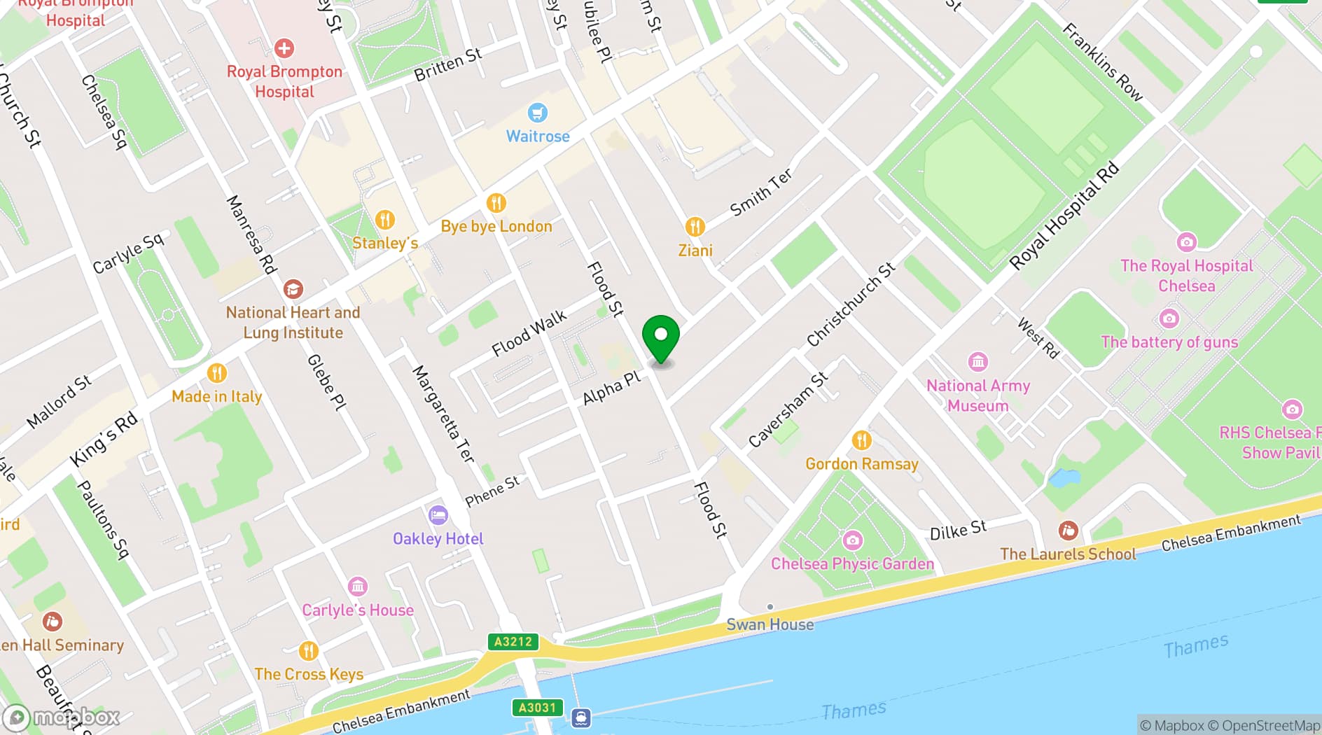 Map showing The Cooper's Arms