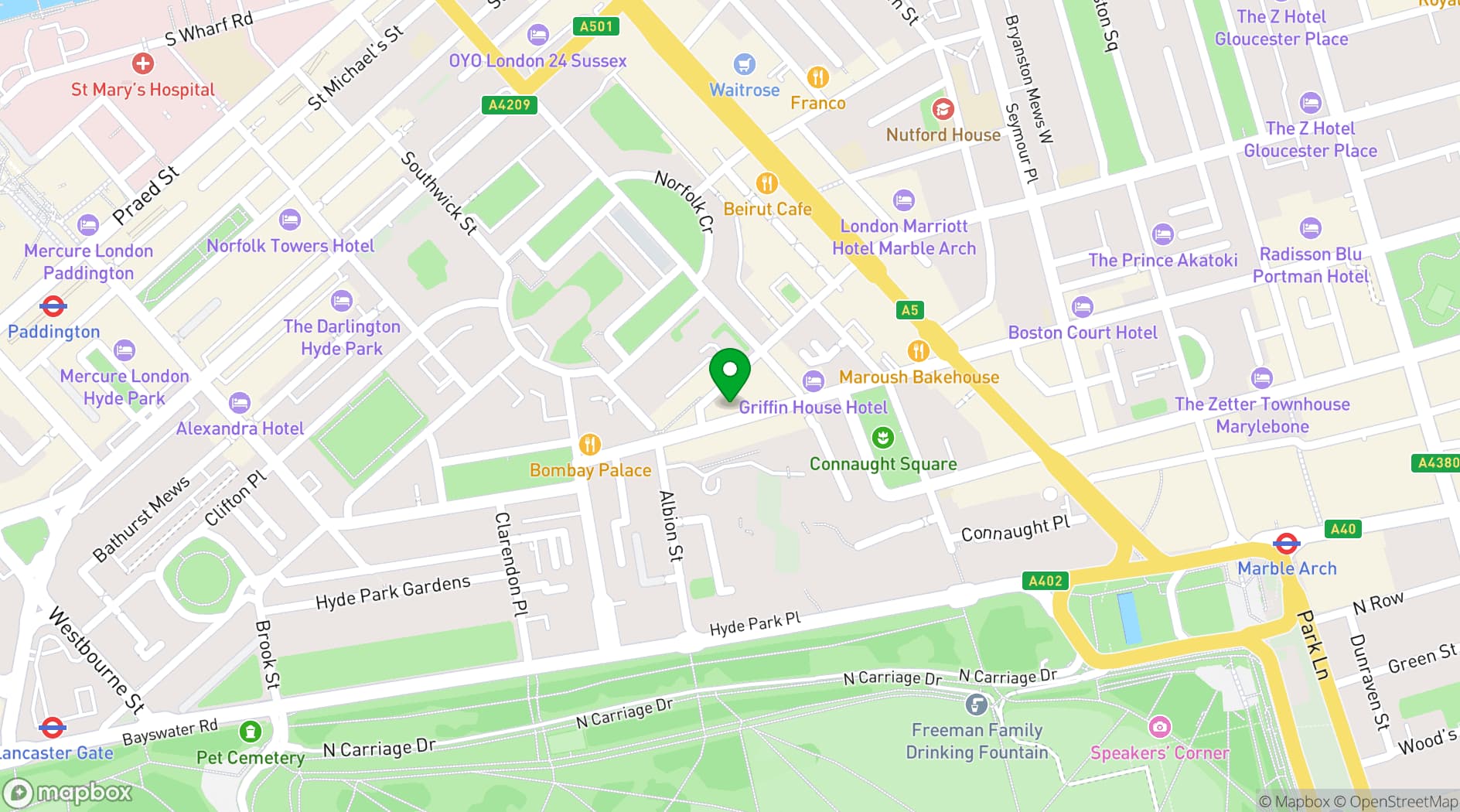 Map showing CasildART Gallery