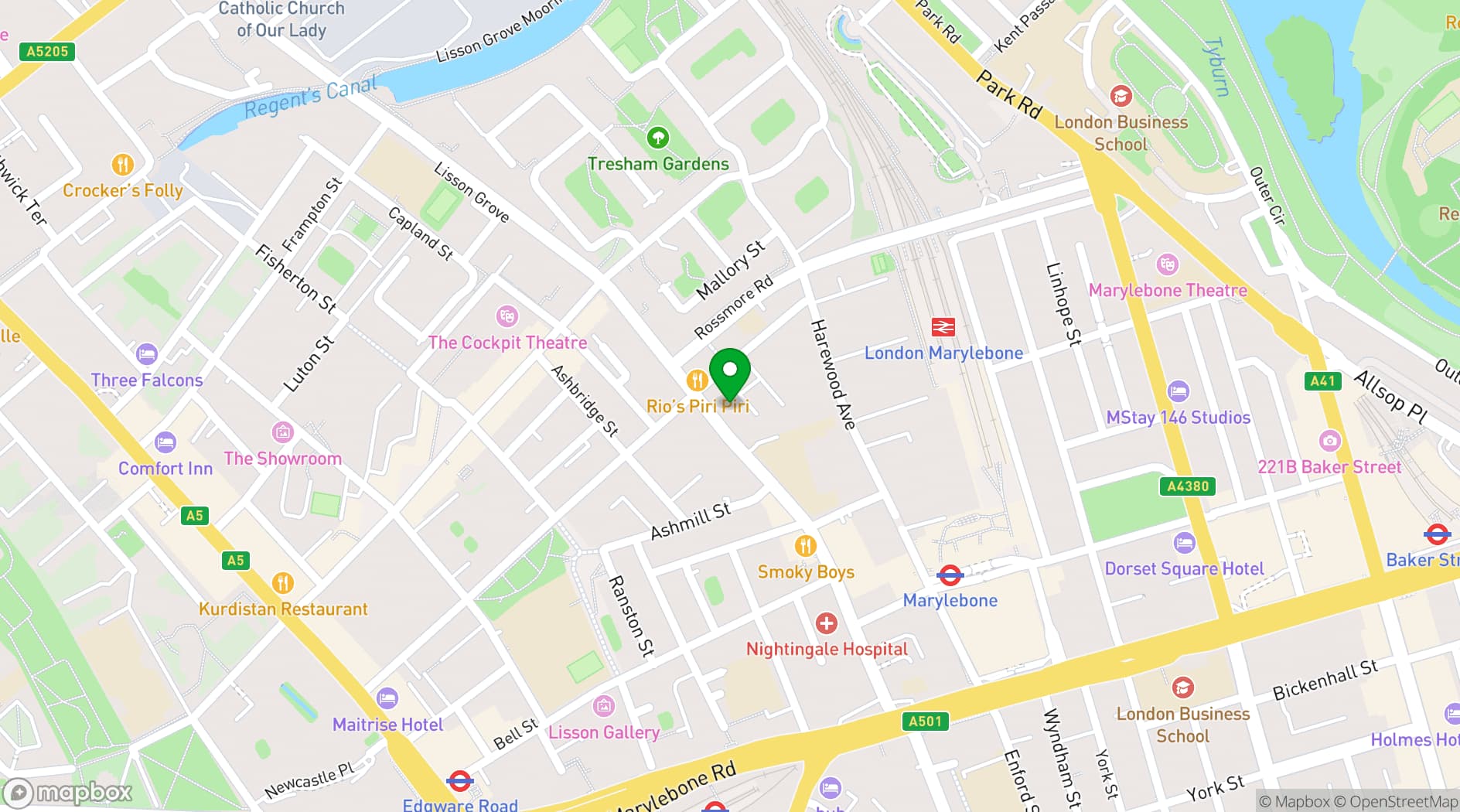Map showing Broadley Studio