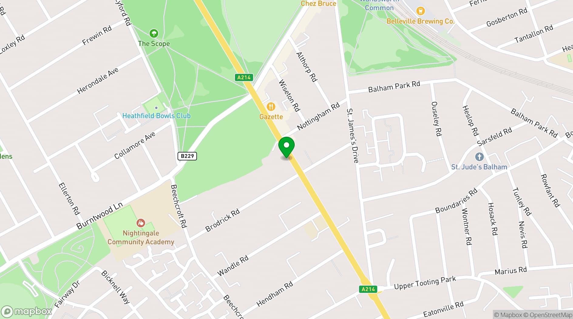 Map showing Trinity Fields Trust
