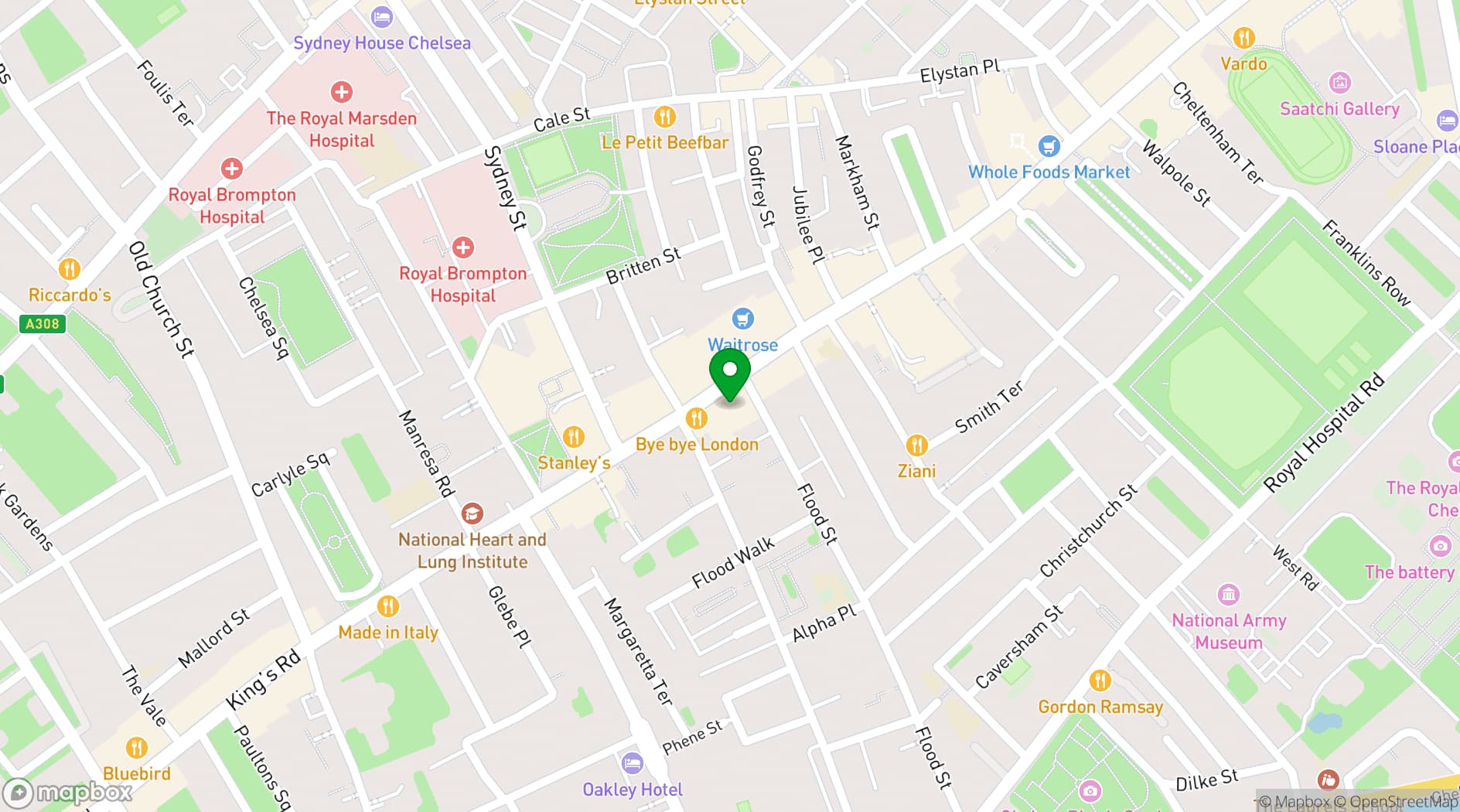 Map showing The Rex Rooms