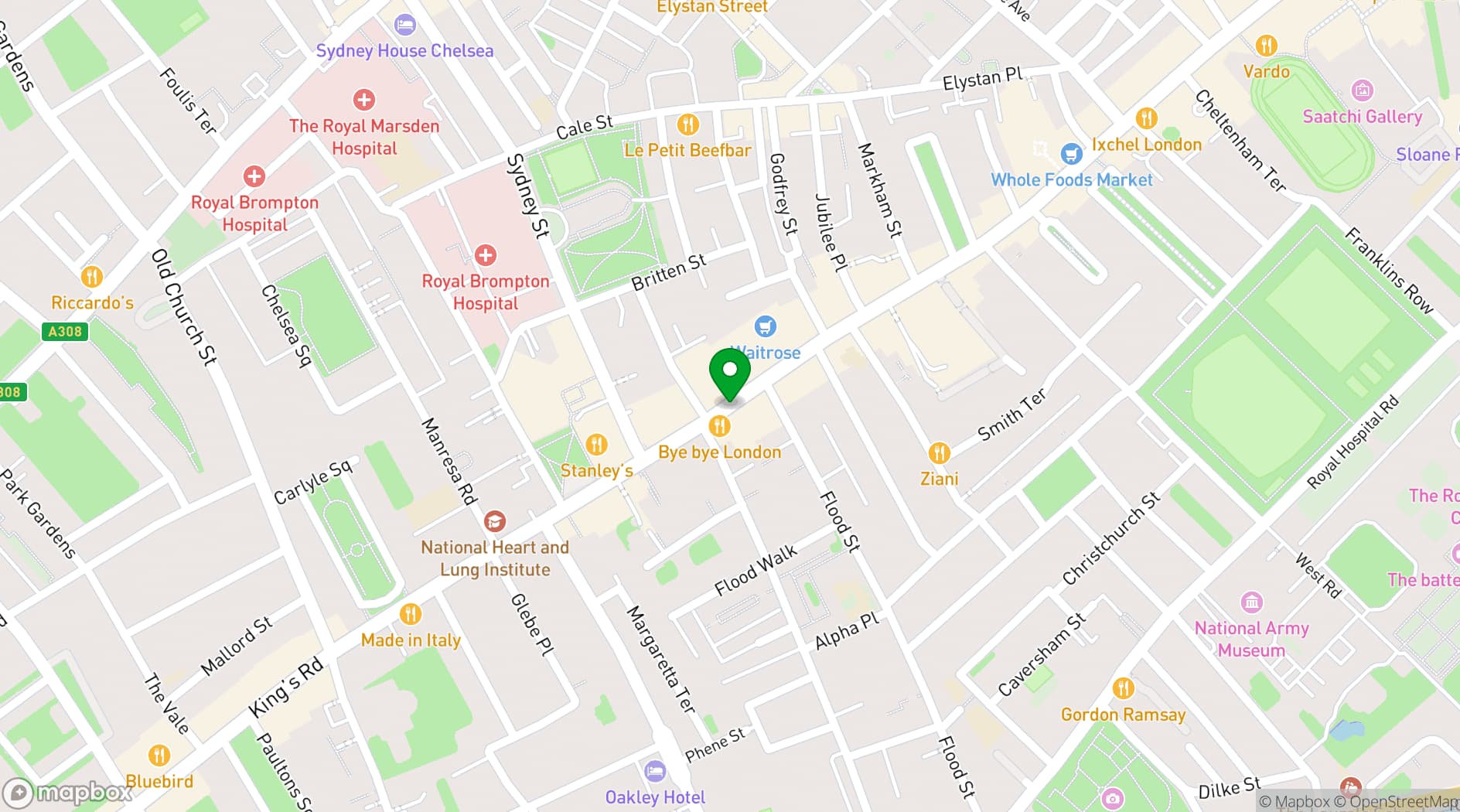 Map showing Curzon Chelsea