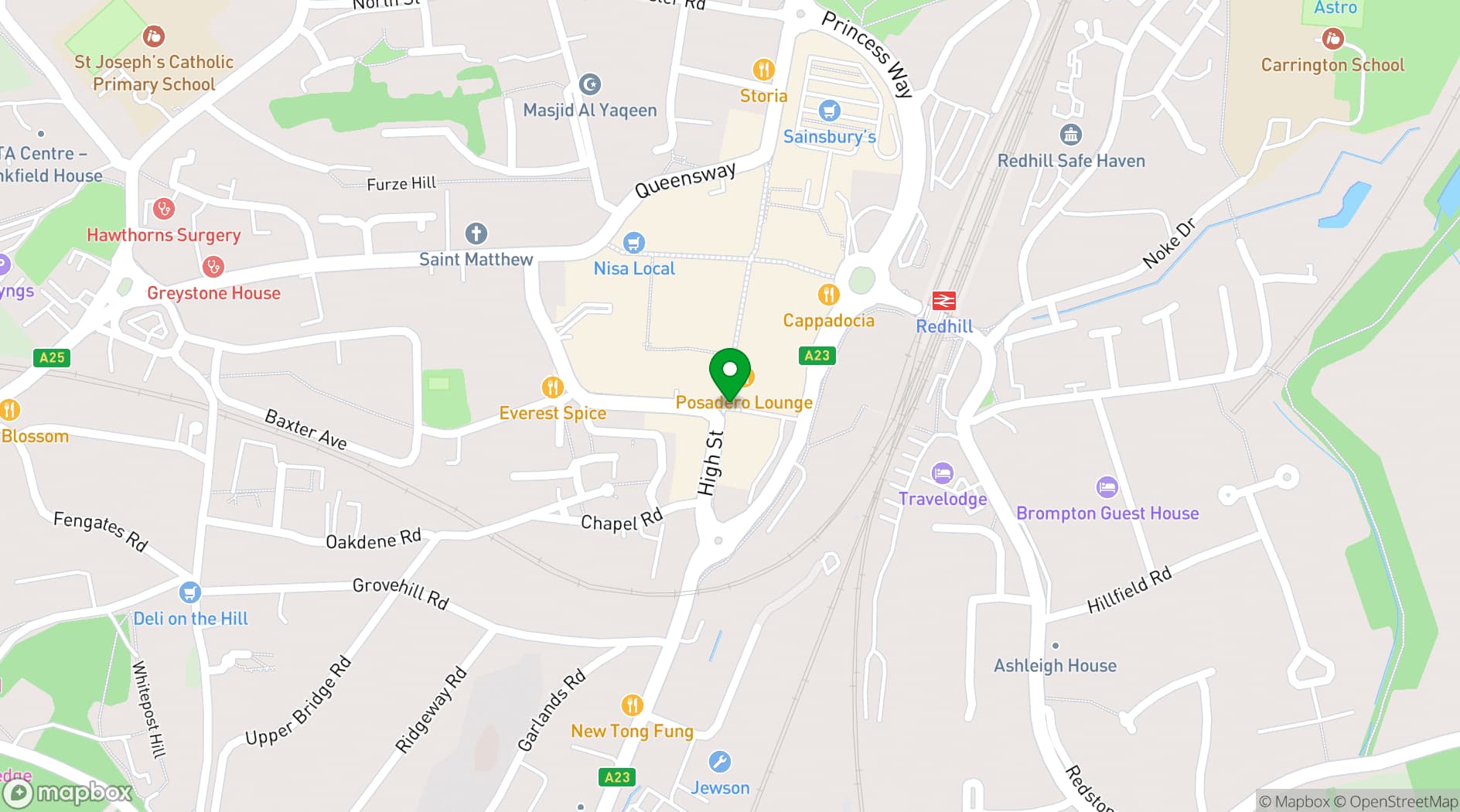 Map showing The Light Redhill