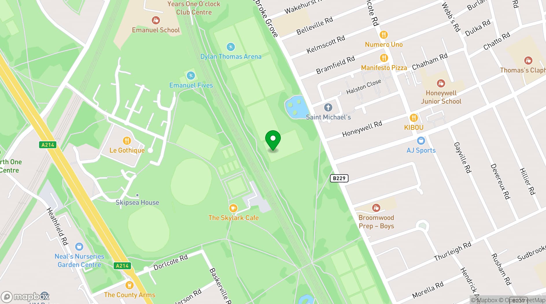 Map showing Wandsworth Parks and Commons