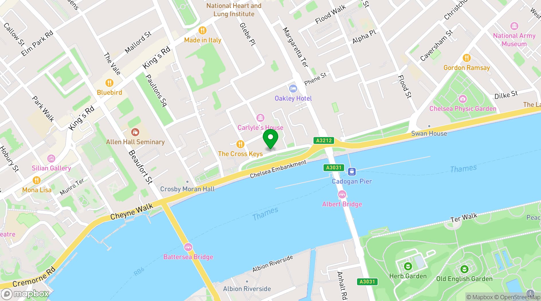 Map showing No. Fifty Cheyne