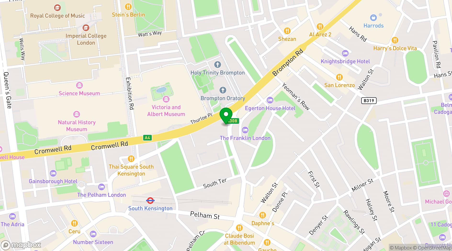 Map showing The Terrace Knightsbridge