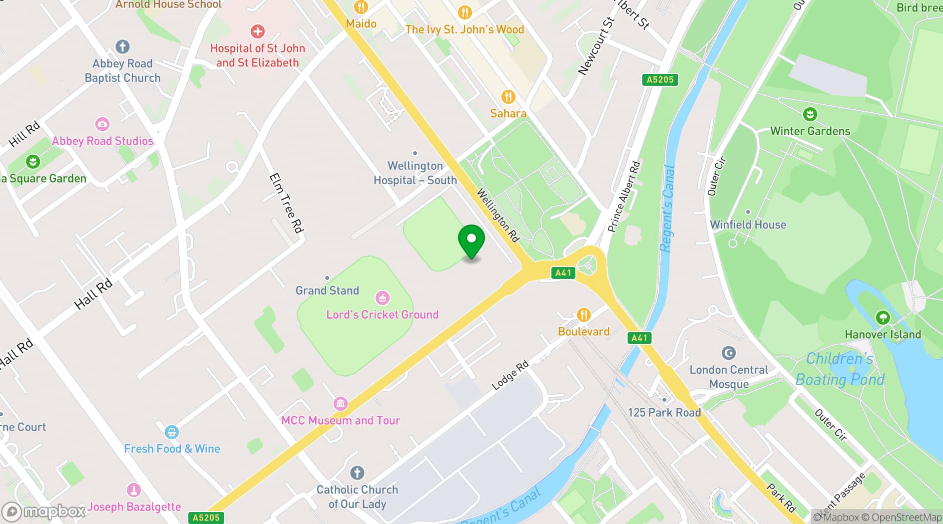 Map showing HoAM at Lord's