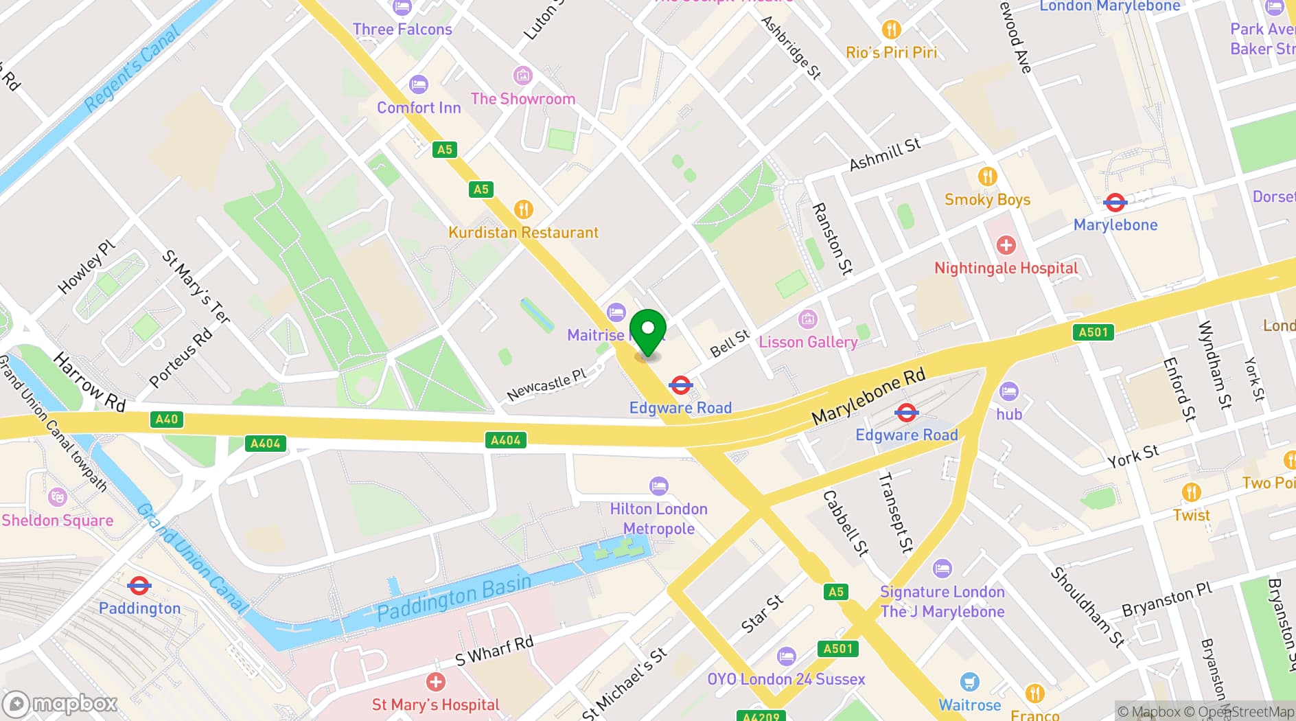 Map showing Dream Lounge