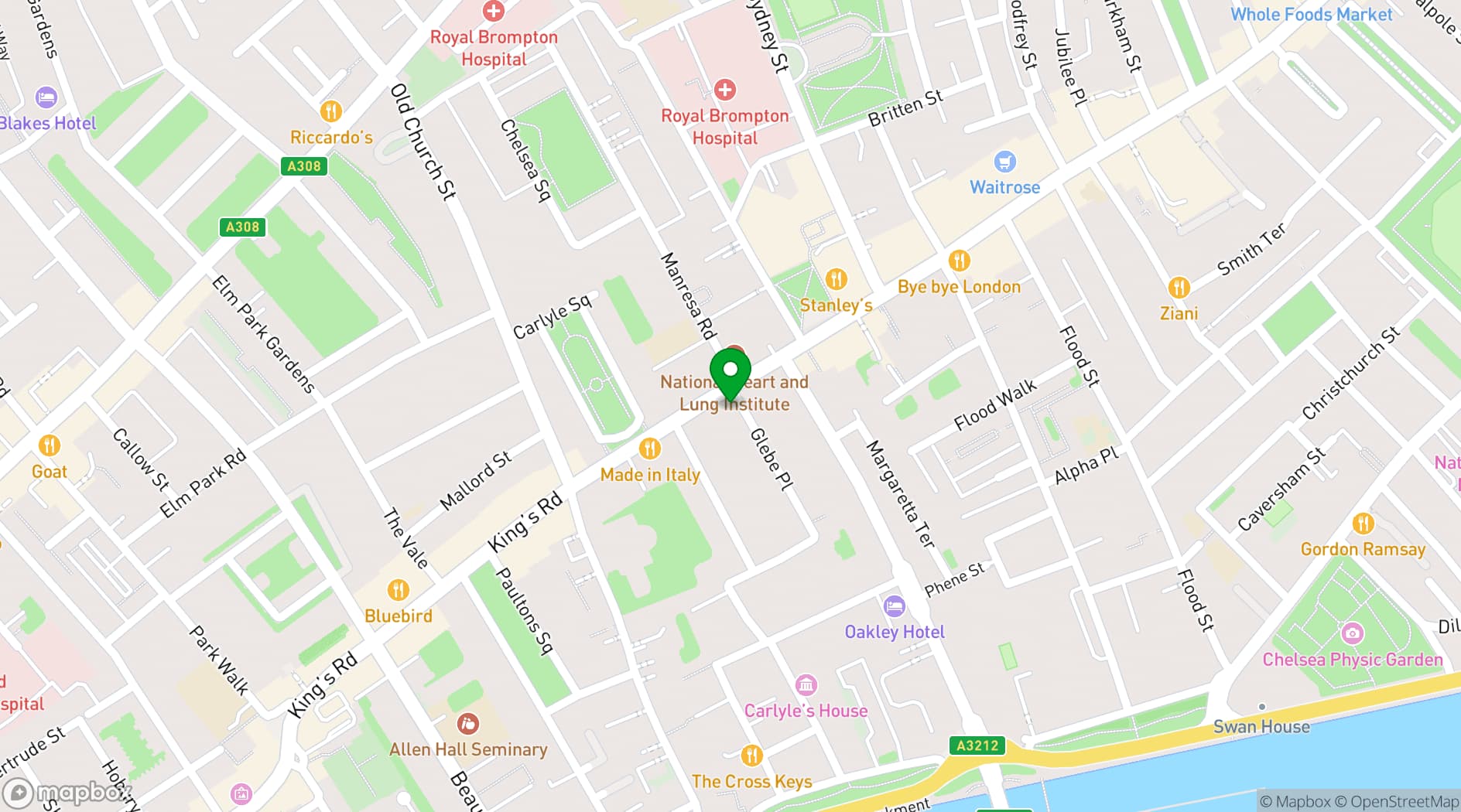 Map showing Pizza Pilgrims Chelsea