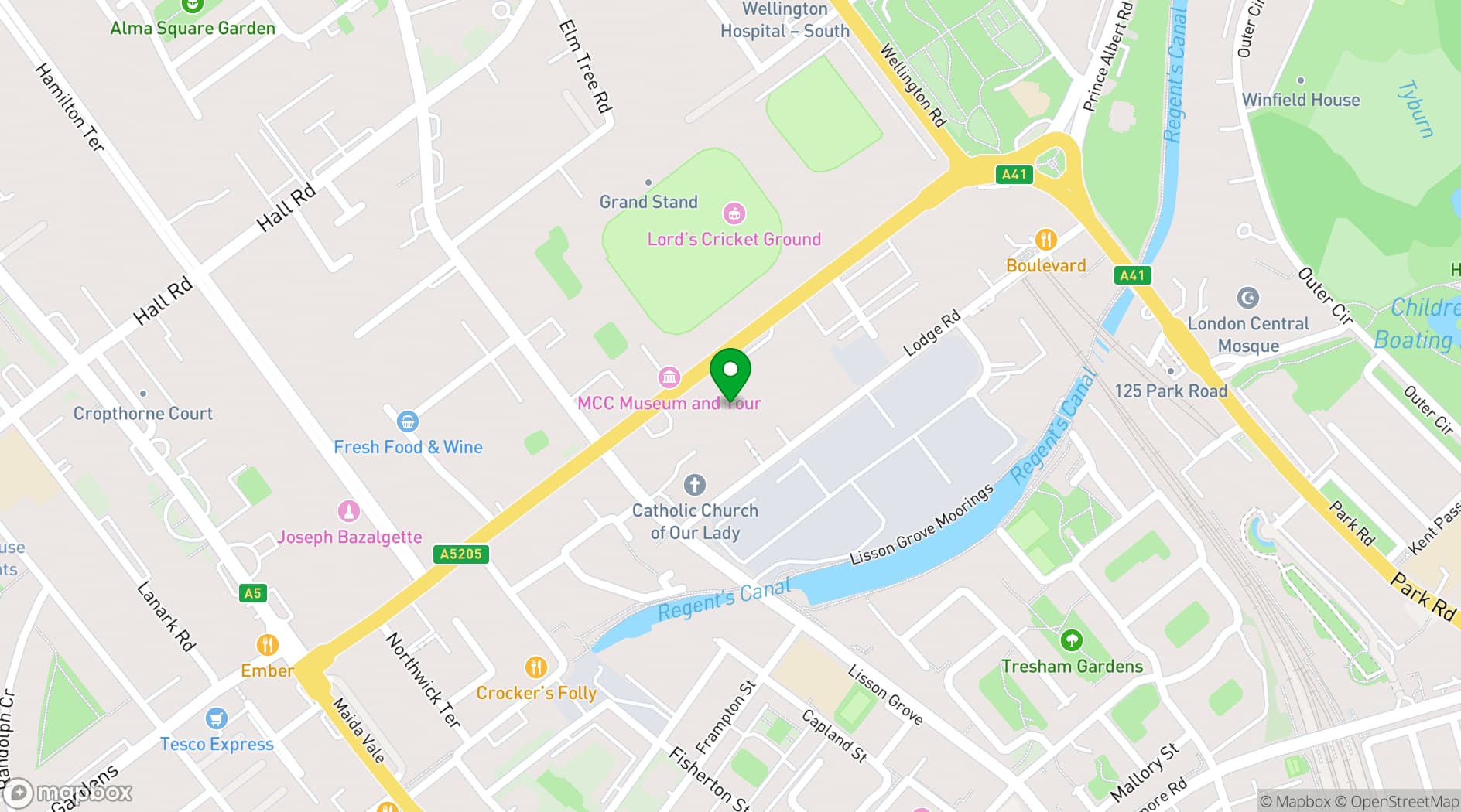 Map showing The Liberal Jewish Synagogue