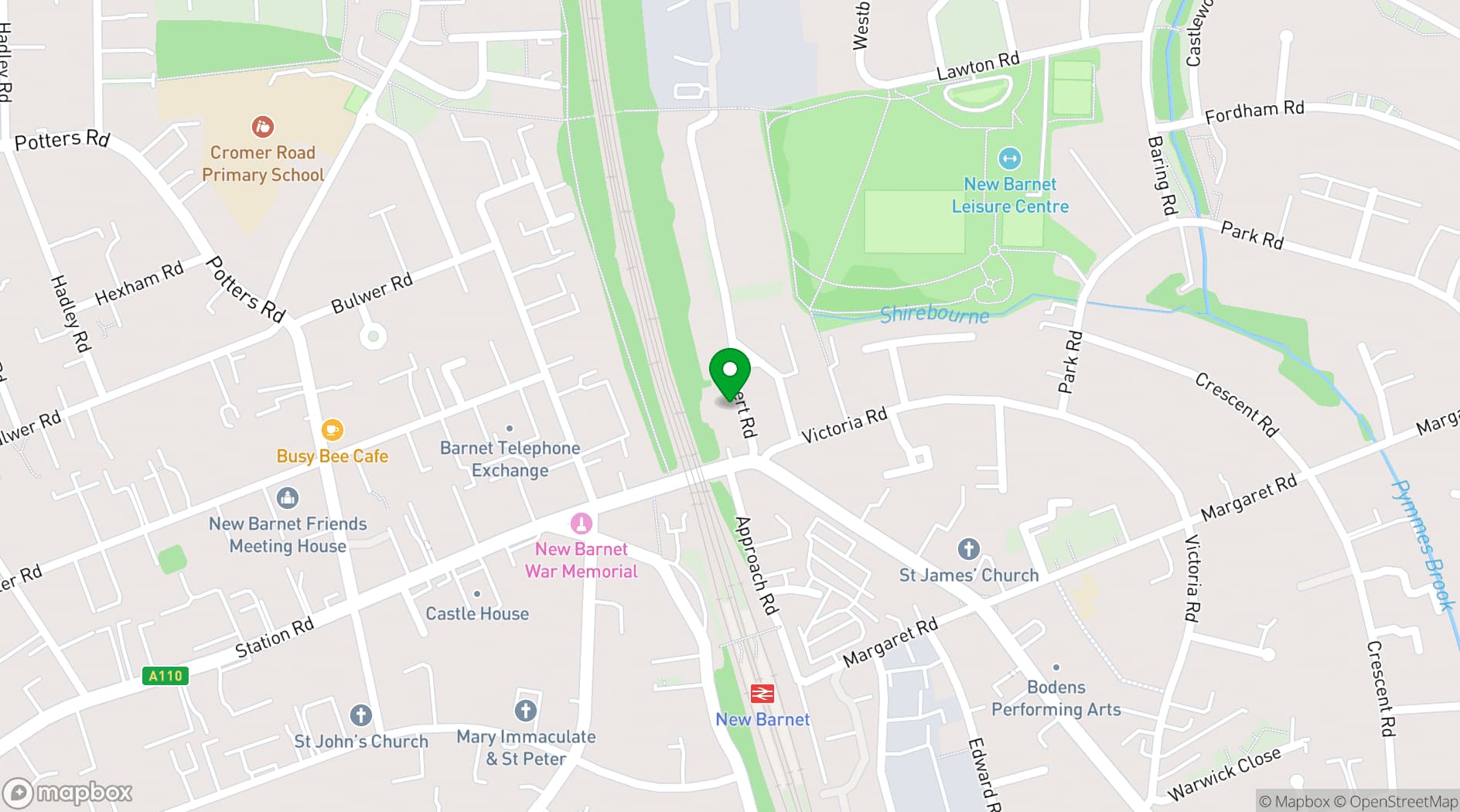 Map showing Builders Arms