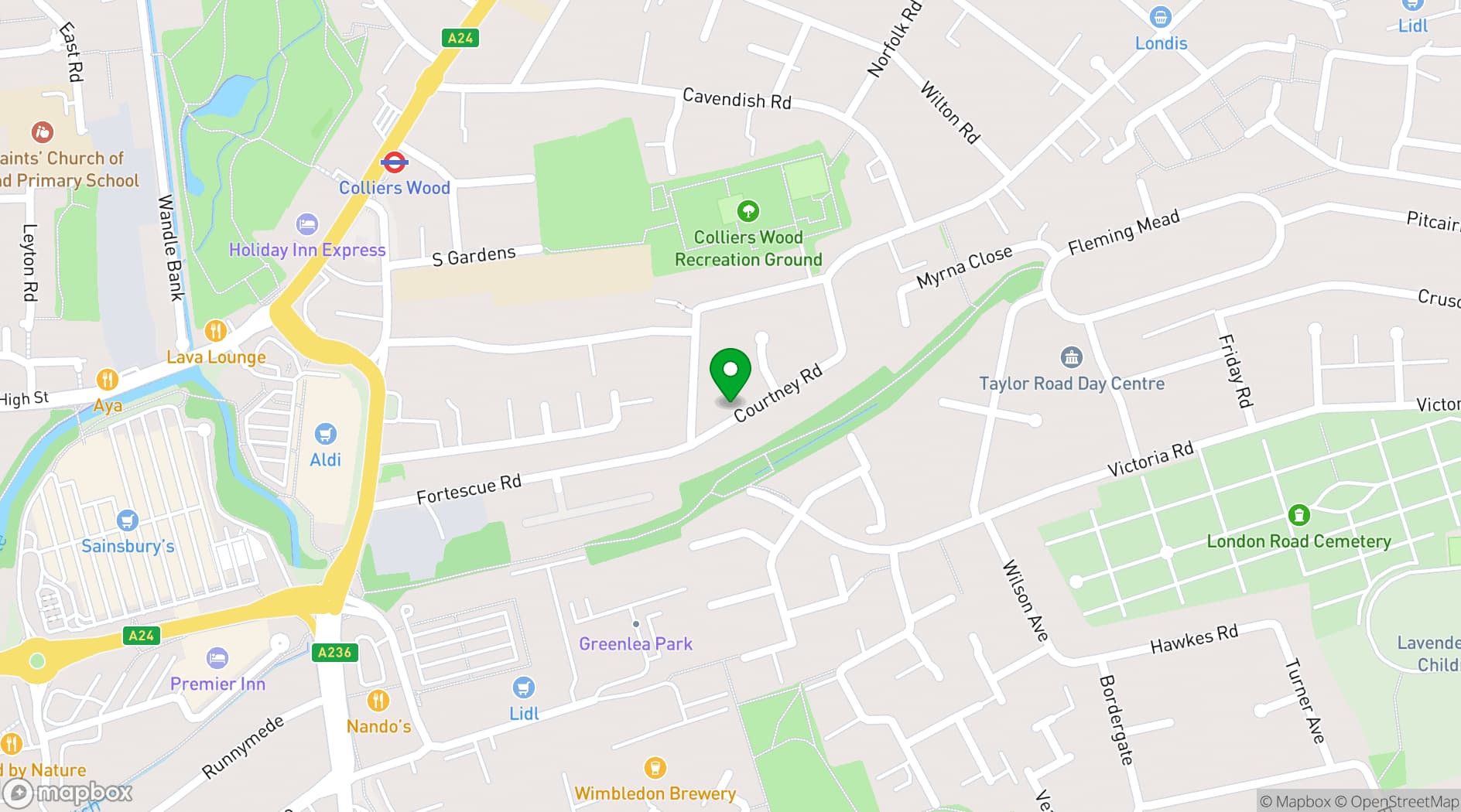 Map showing Merton Vision