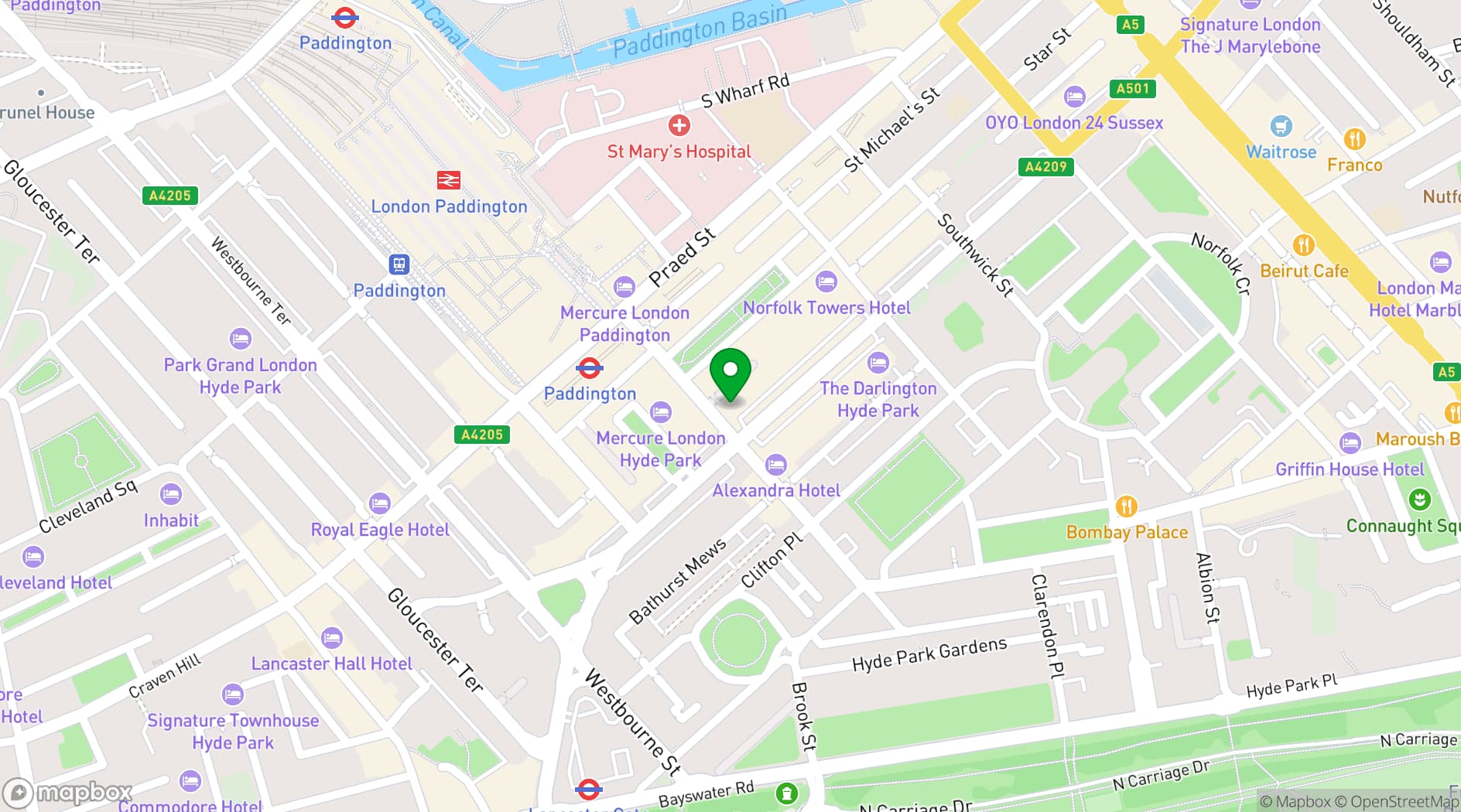 Map showing The Grand by Concert Strand