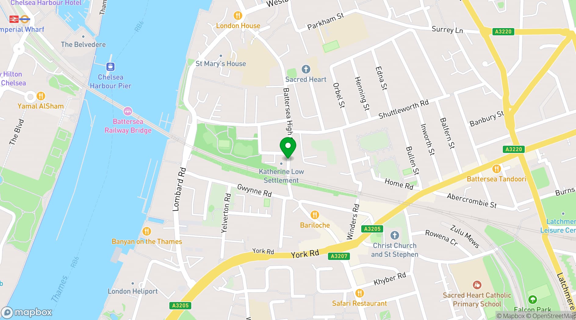 Map showing Katherine Low Settlement Ltd