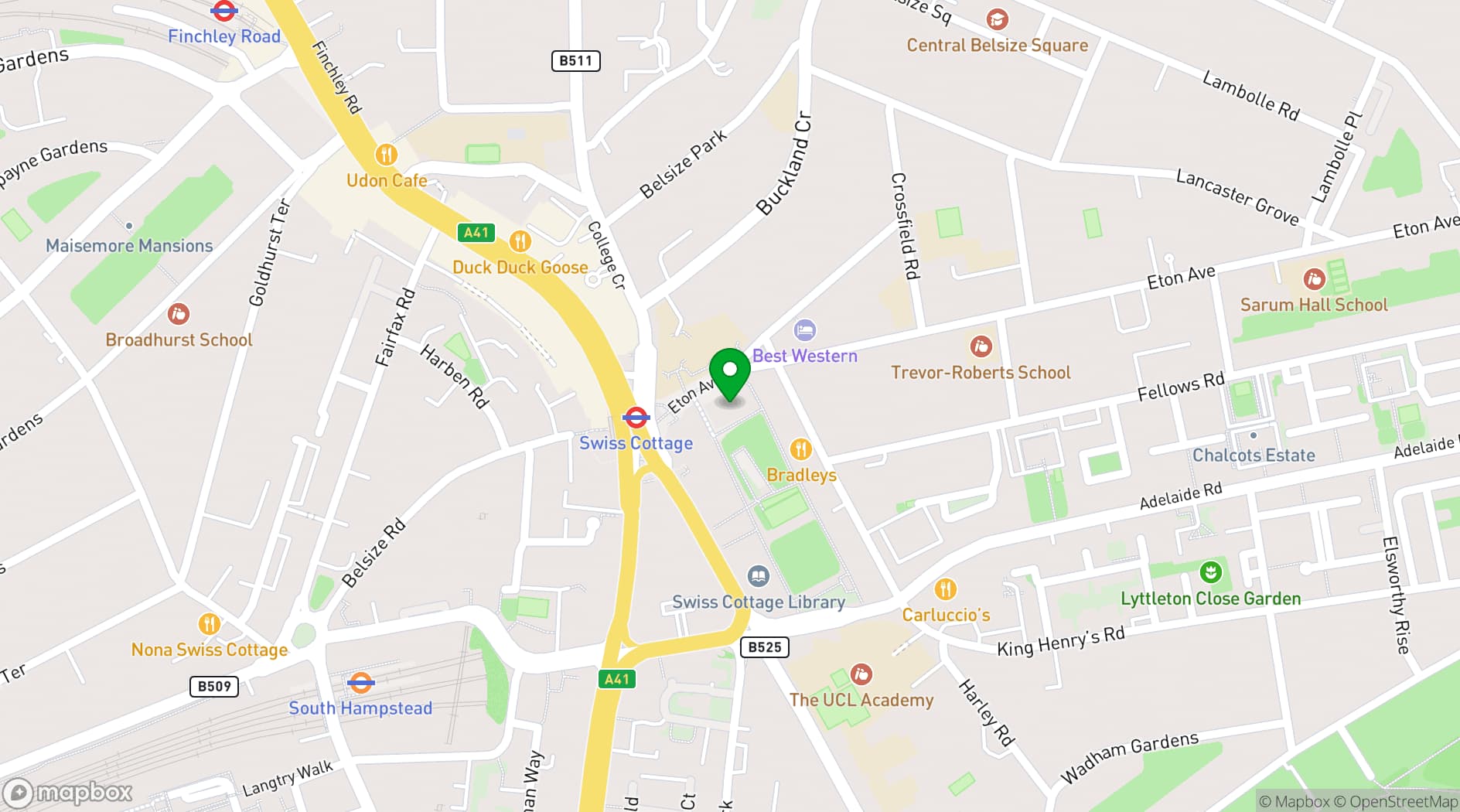 Map showing Hampstead Theatre