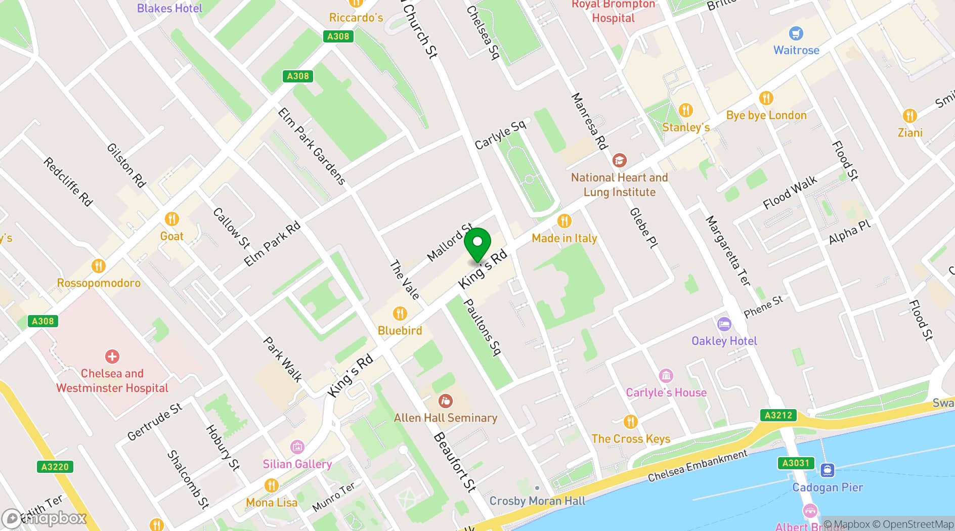 Map showing JuJu Chelsea