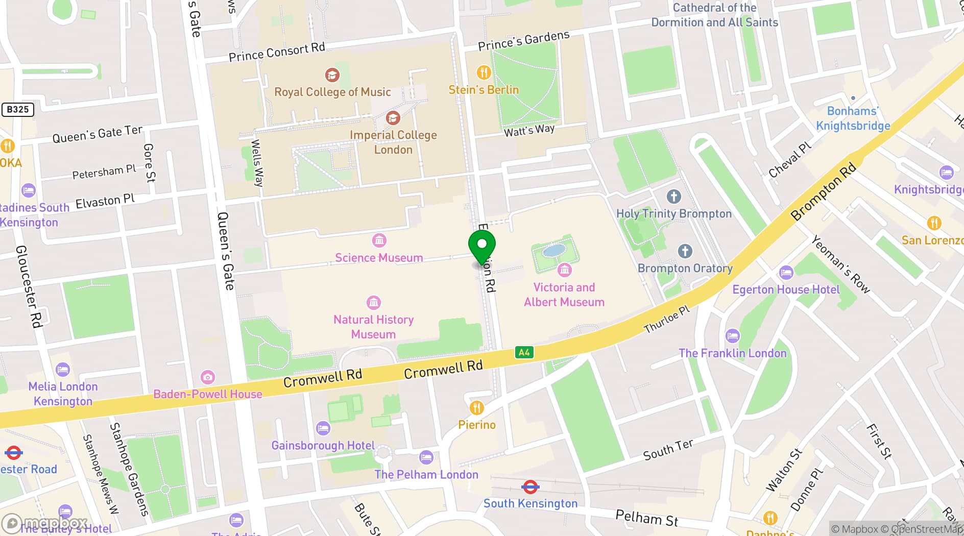 Map showing The Science Museum