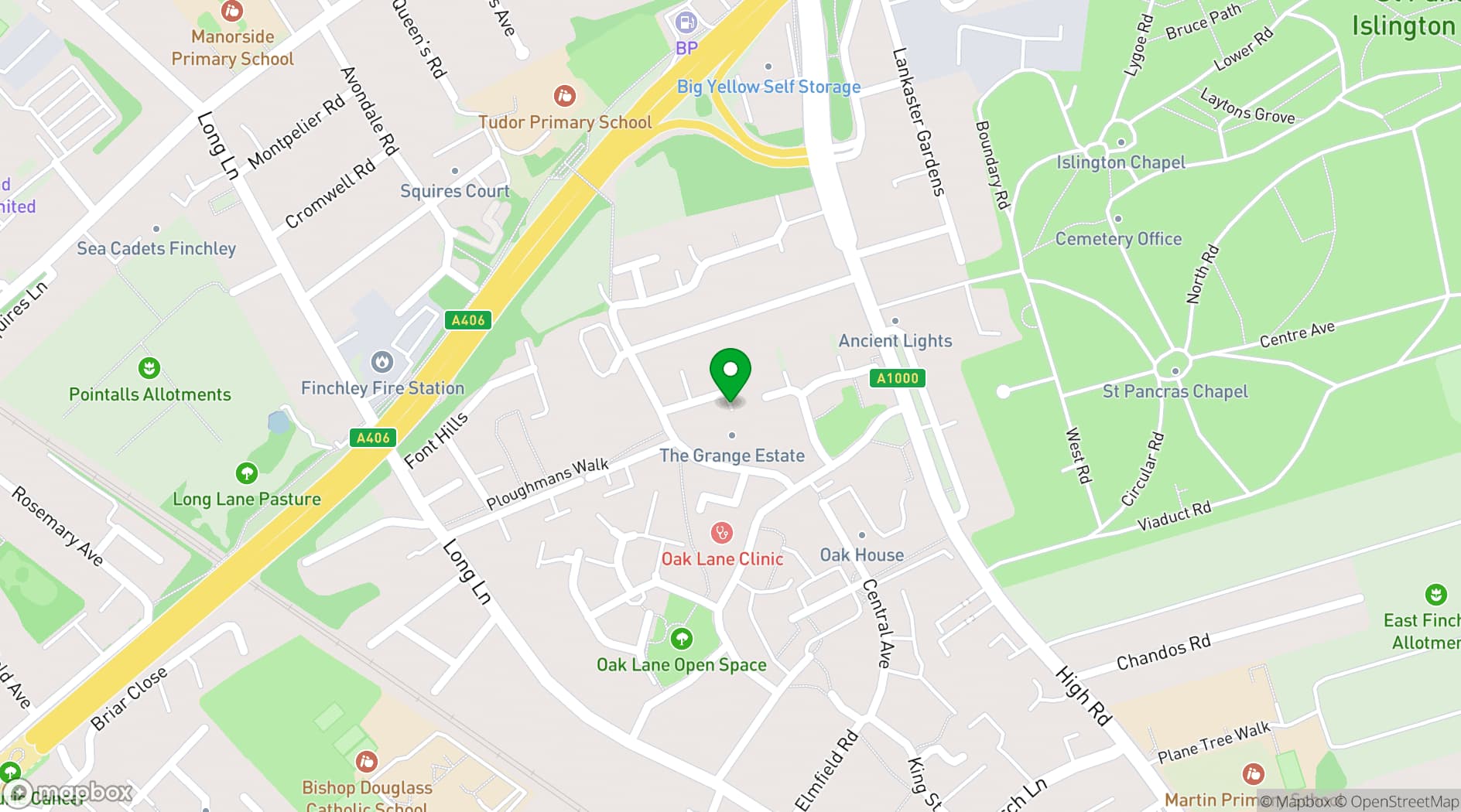 Map showing Tarling Road Community Hub
