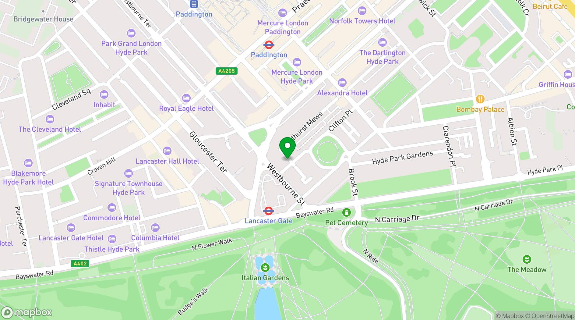 Map showing The Stablehand