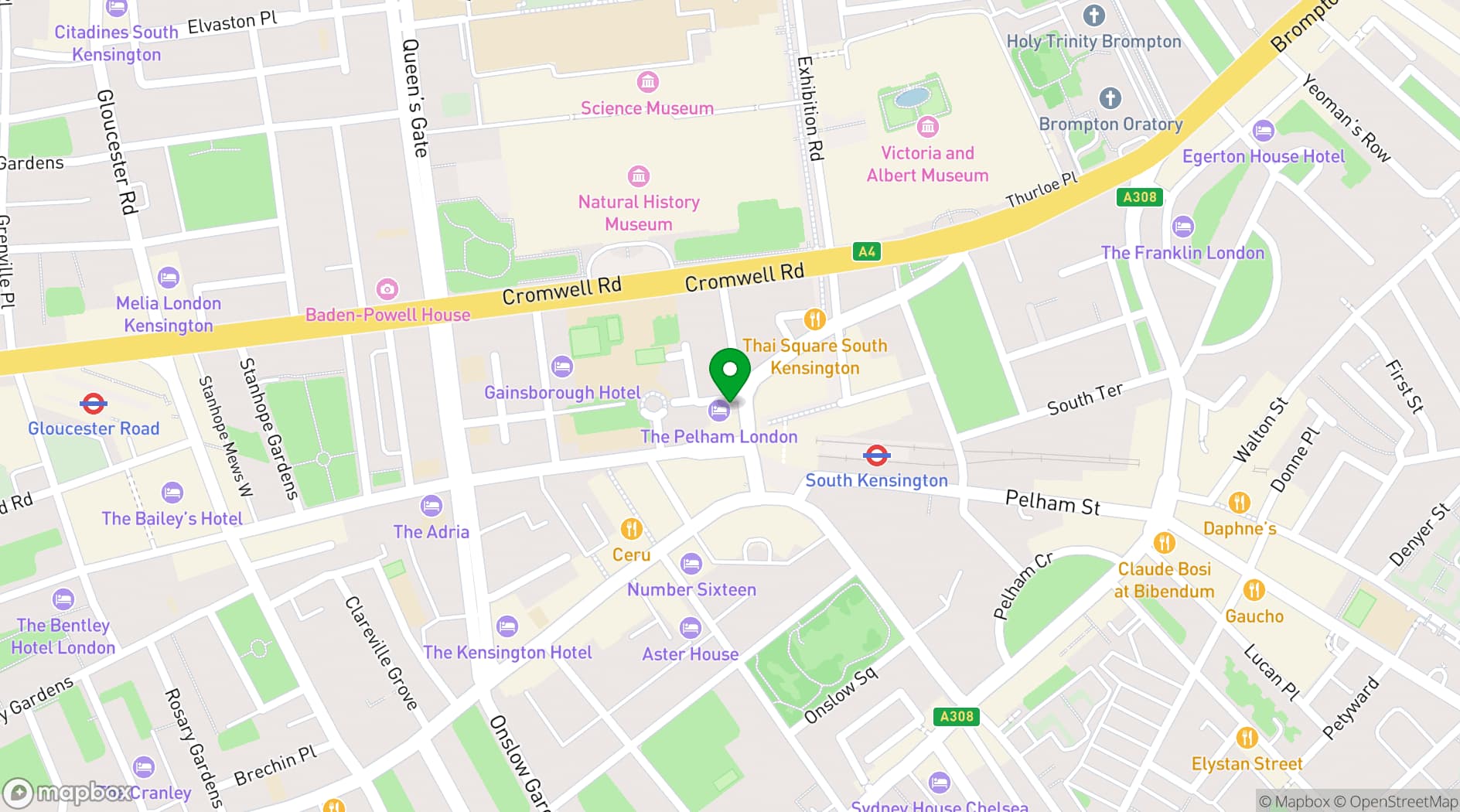 Map showing The Pelham