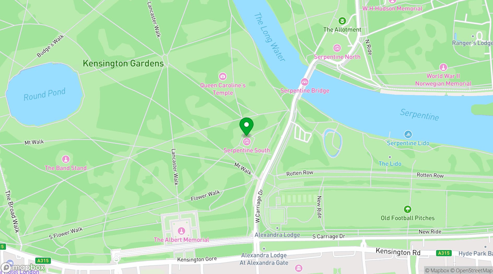 Map showing The Serpentine Gallery