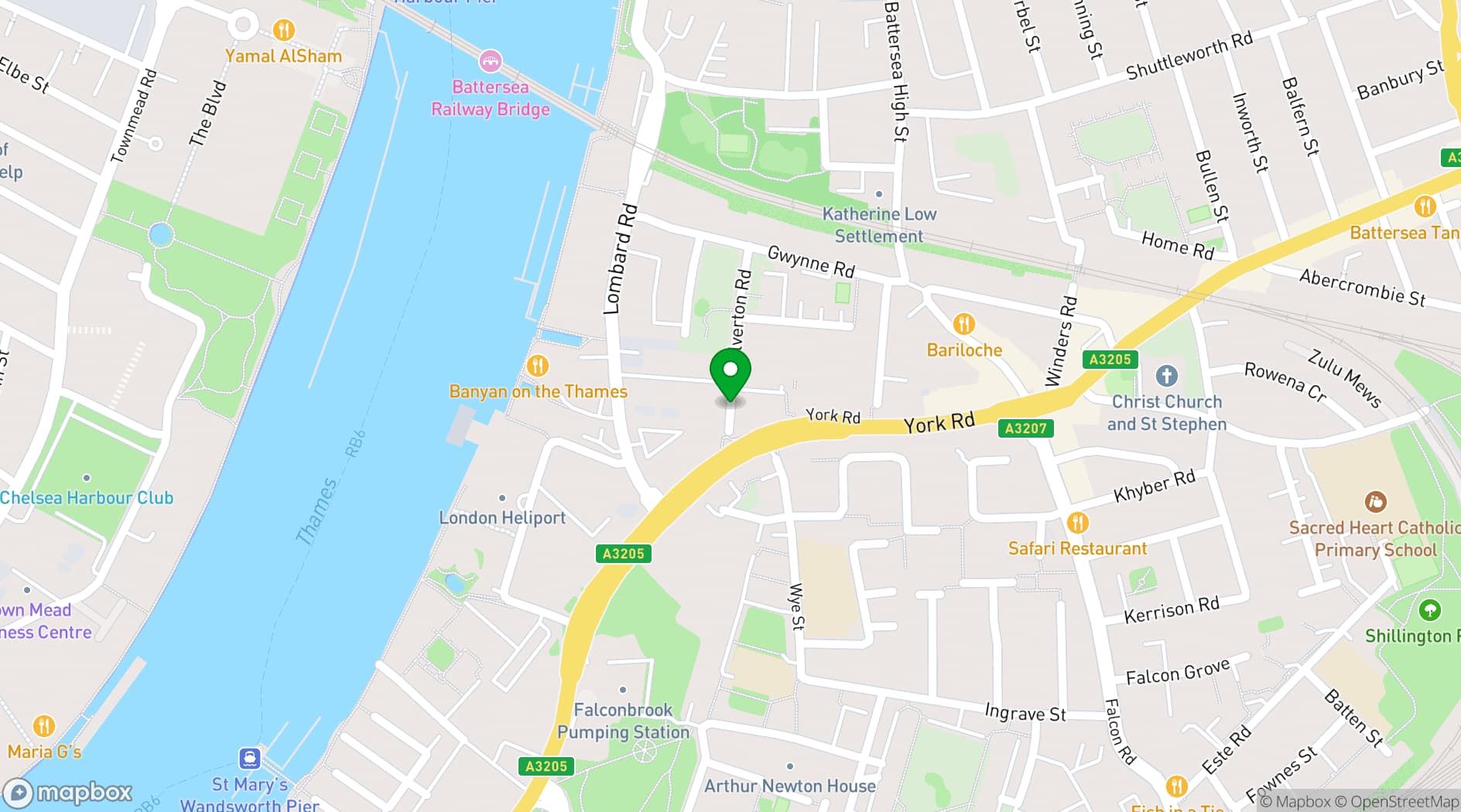 Map showing Sambrook's Brewery