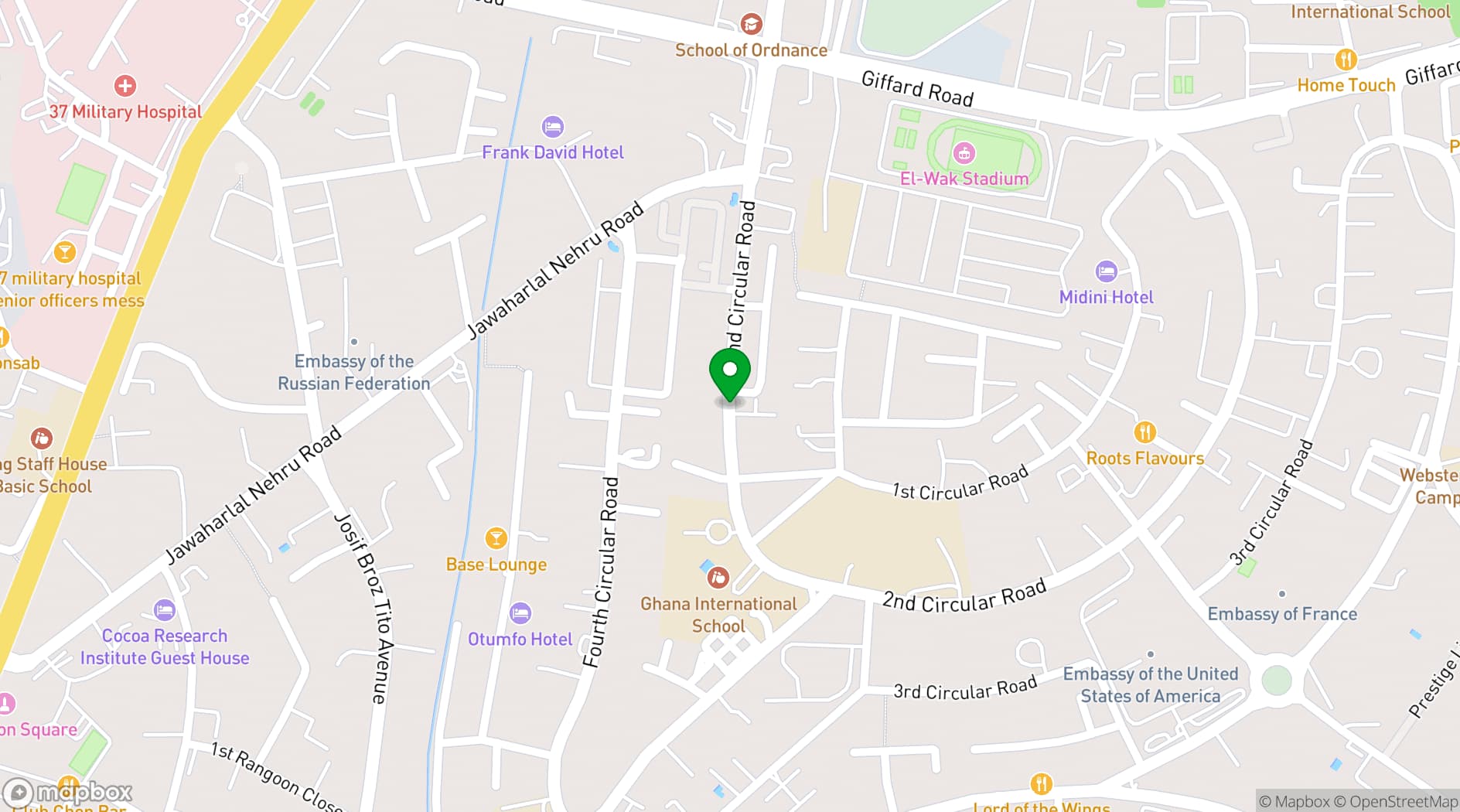 Map showing Urban Grill