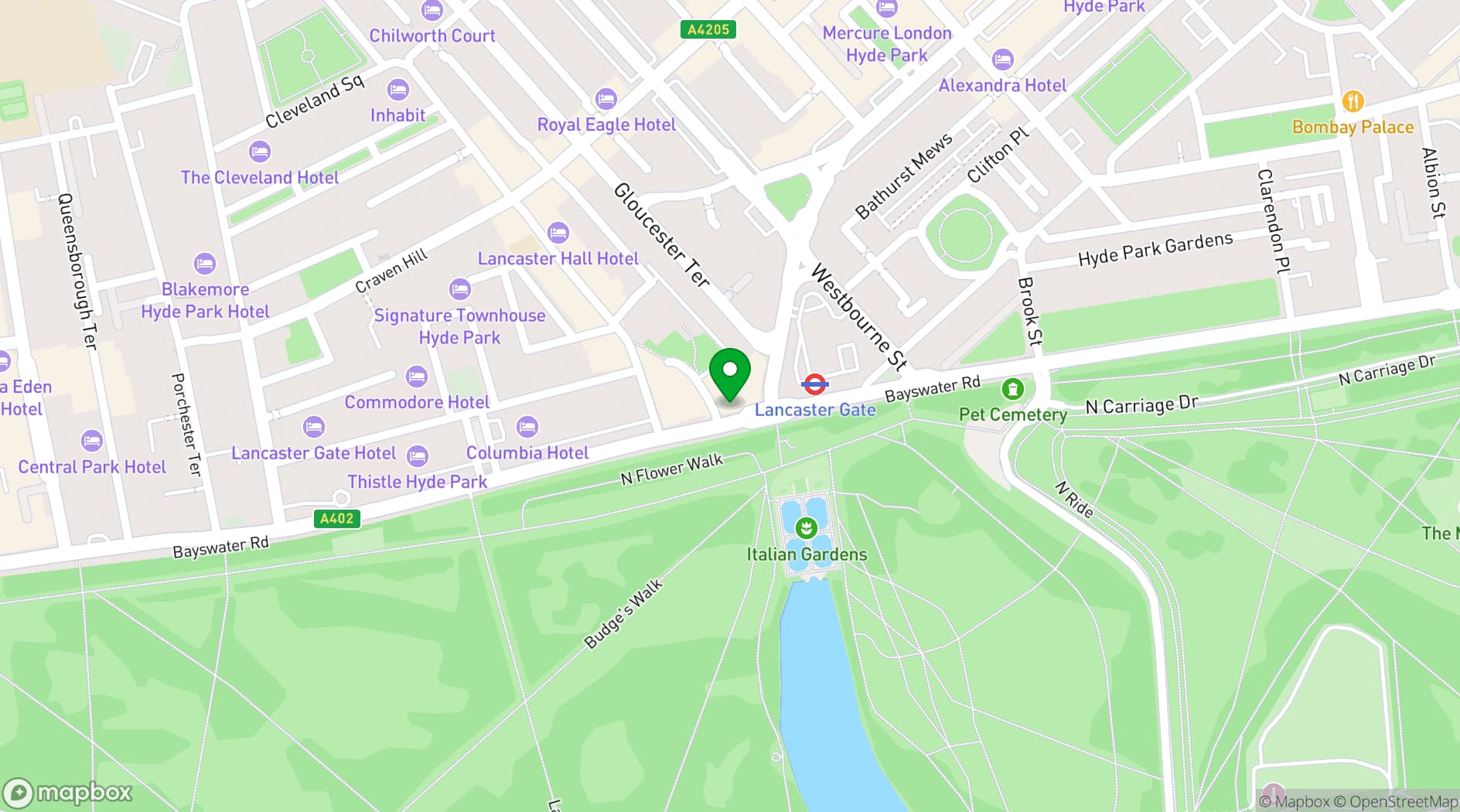 Map showing Hotel 63