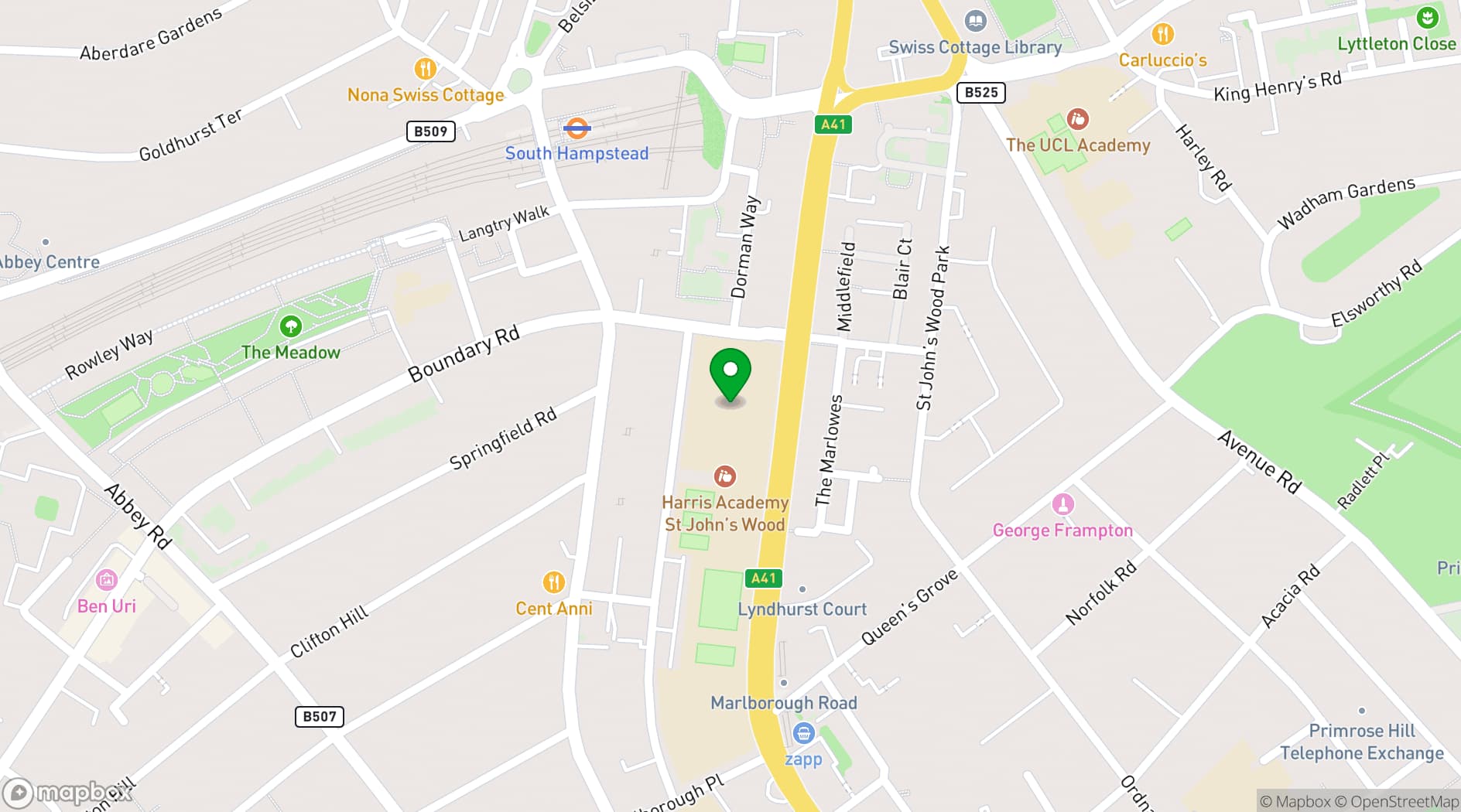 Map showing Harris Academy St John's Wood