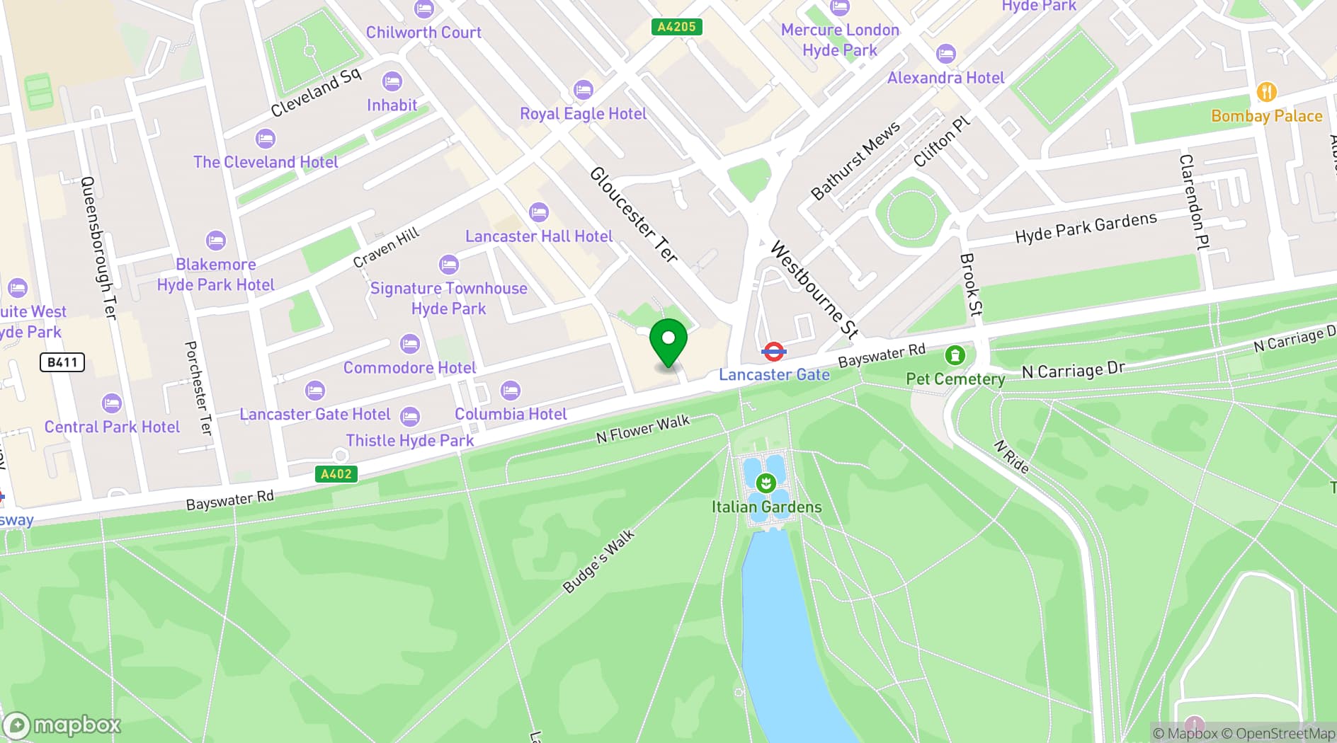 Map showing The Swan