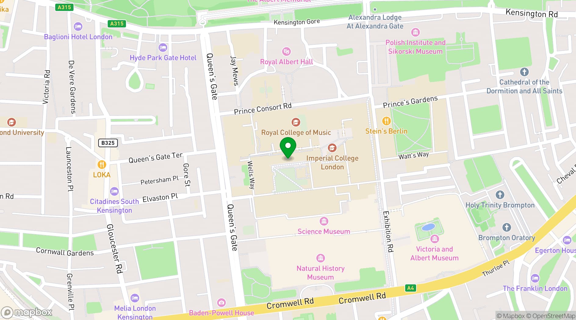 Map showing Queen's Tower Rooms