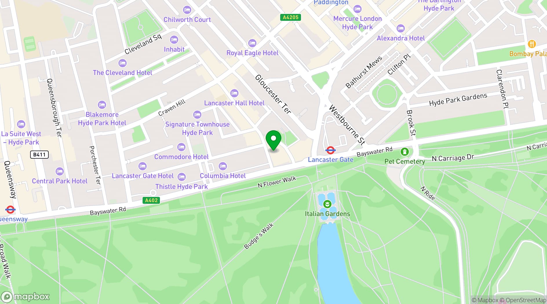 Map showing Corus Hotel