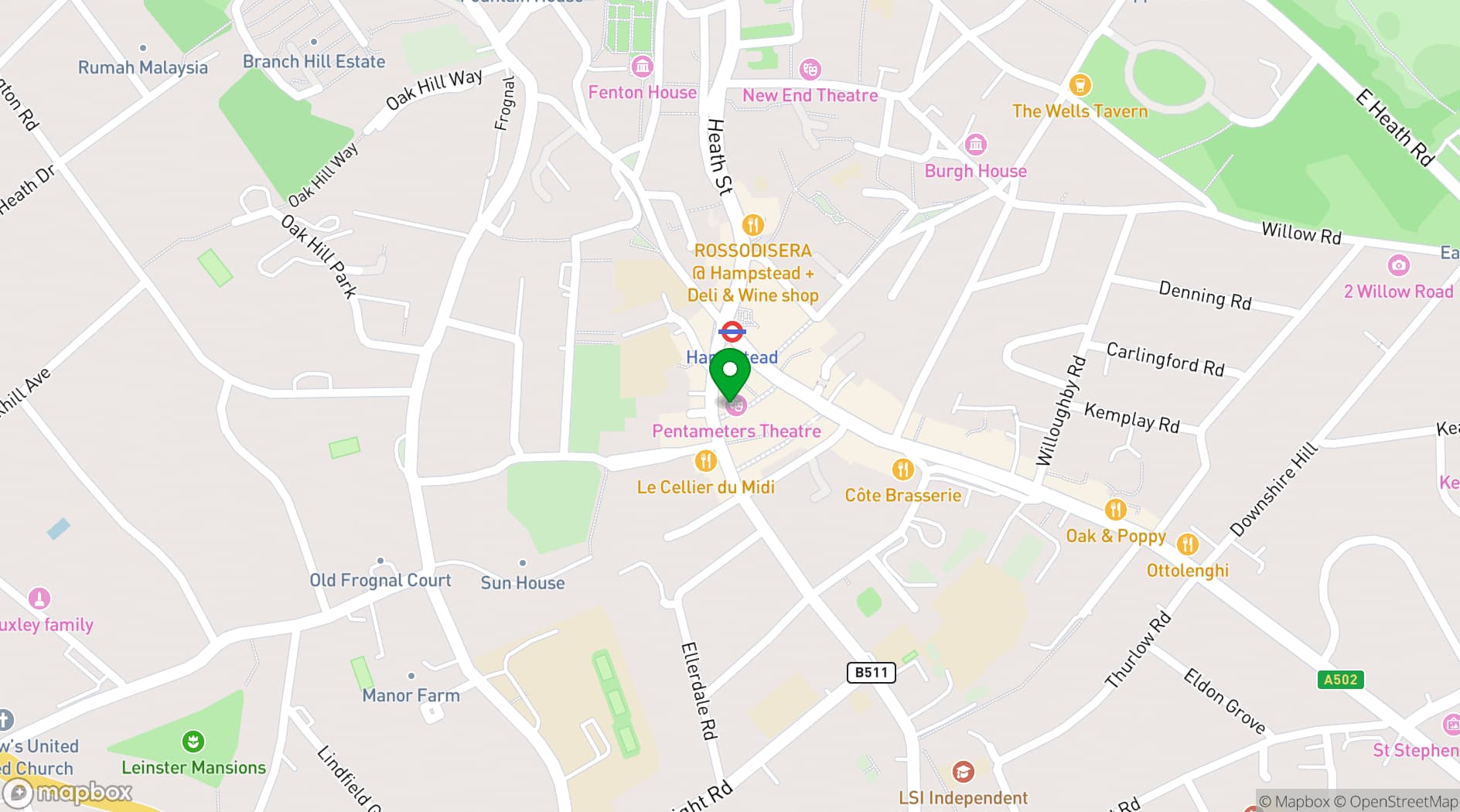 Map showing The Horseshoe