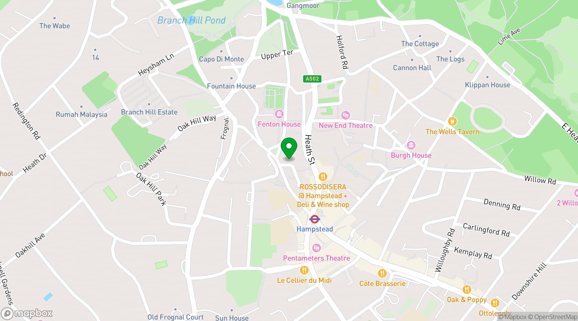 Map showing The Holly Bush