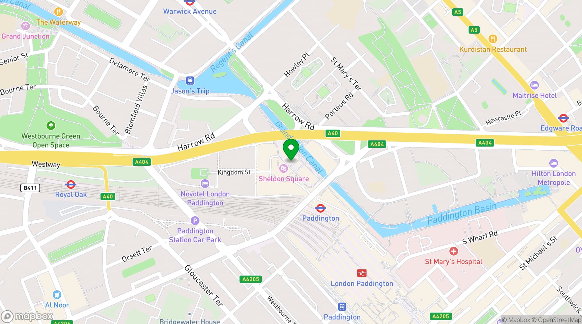 Map showing The Union Paddington