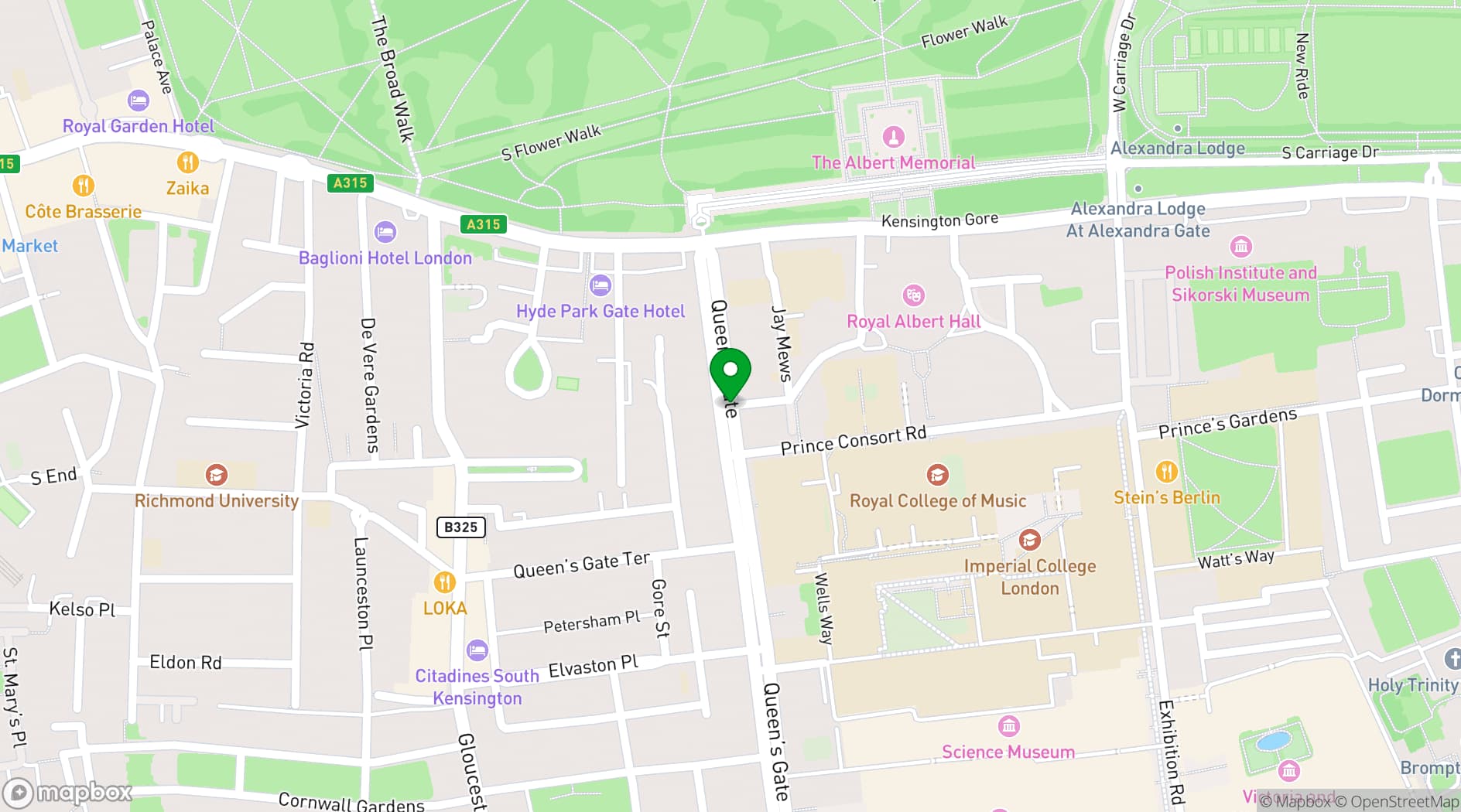 Map showing The Gore