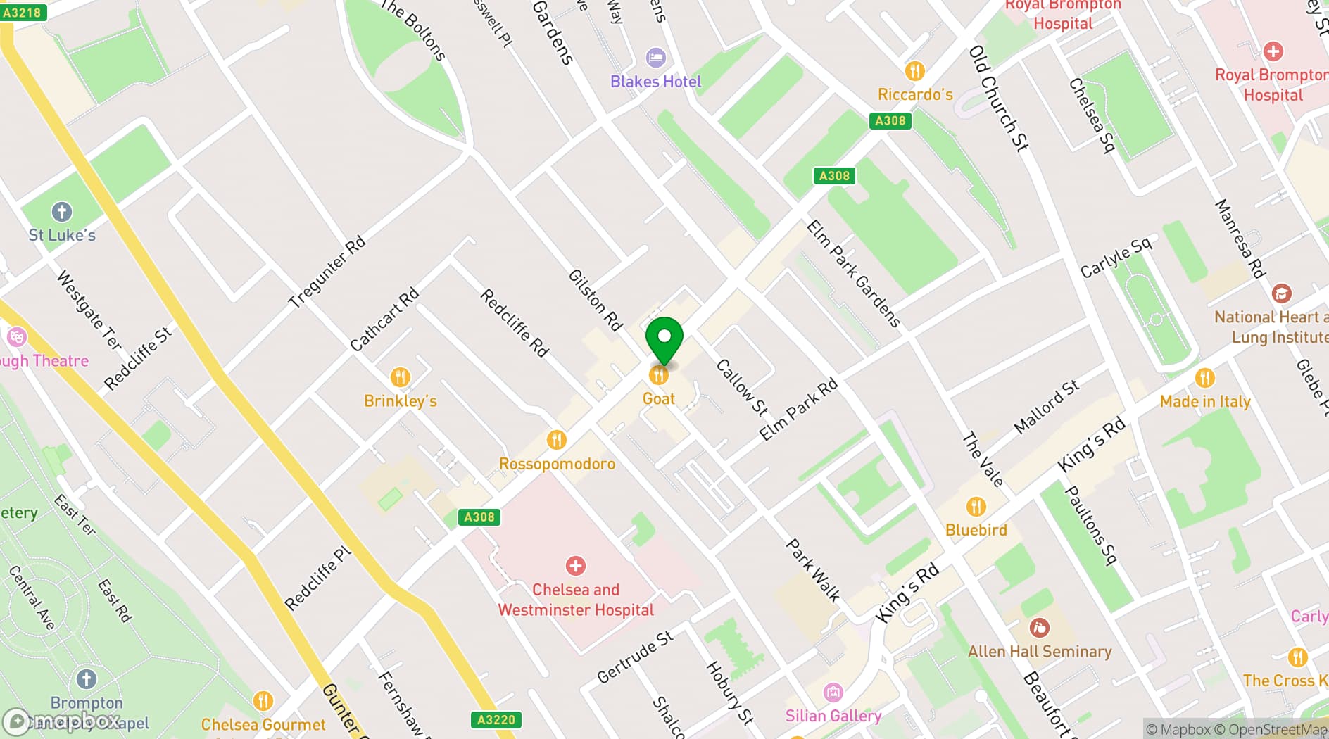 Map showing Maggie's