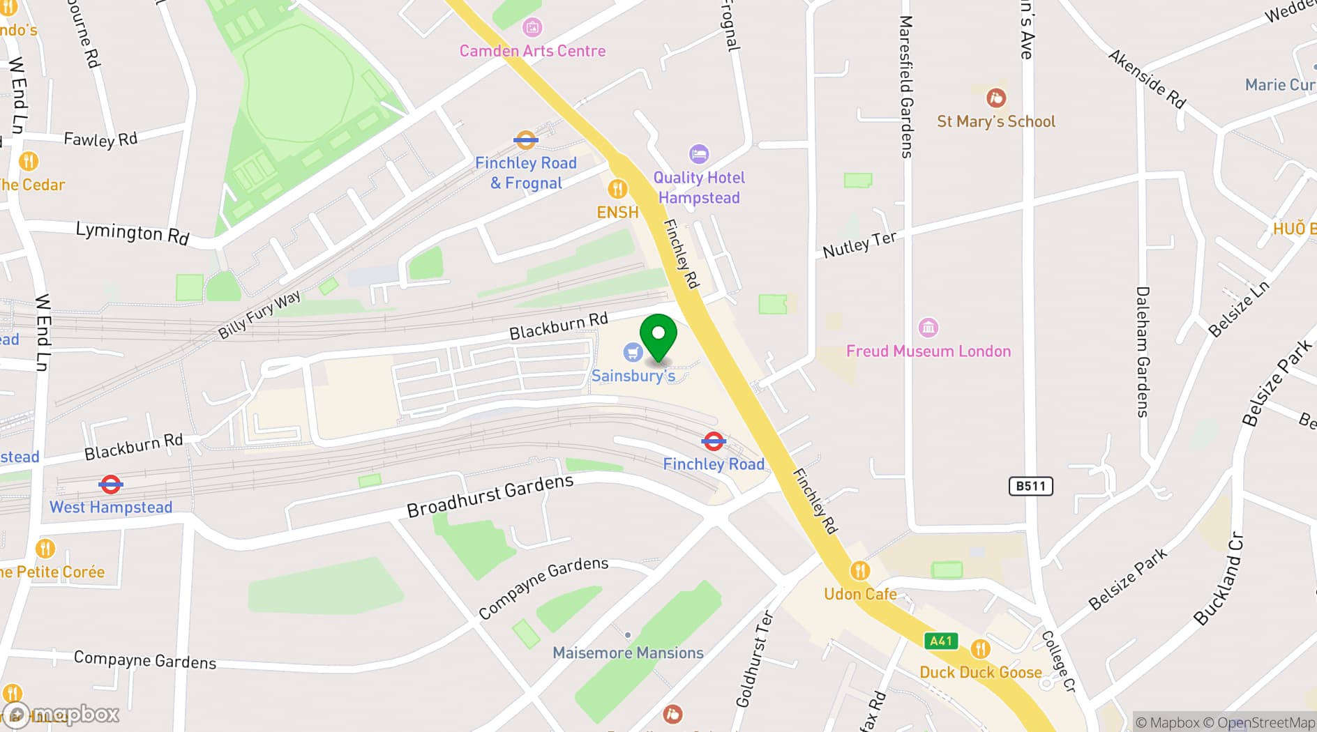 Map showing Vue Finchley Road - O2 Centre