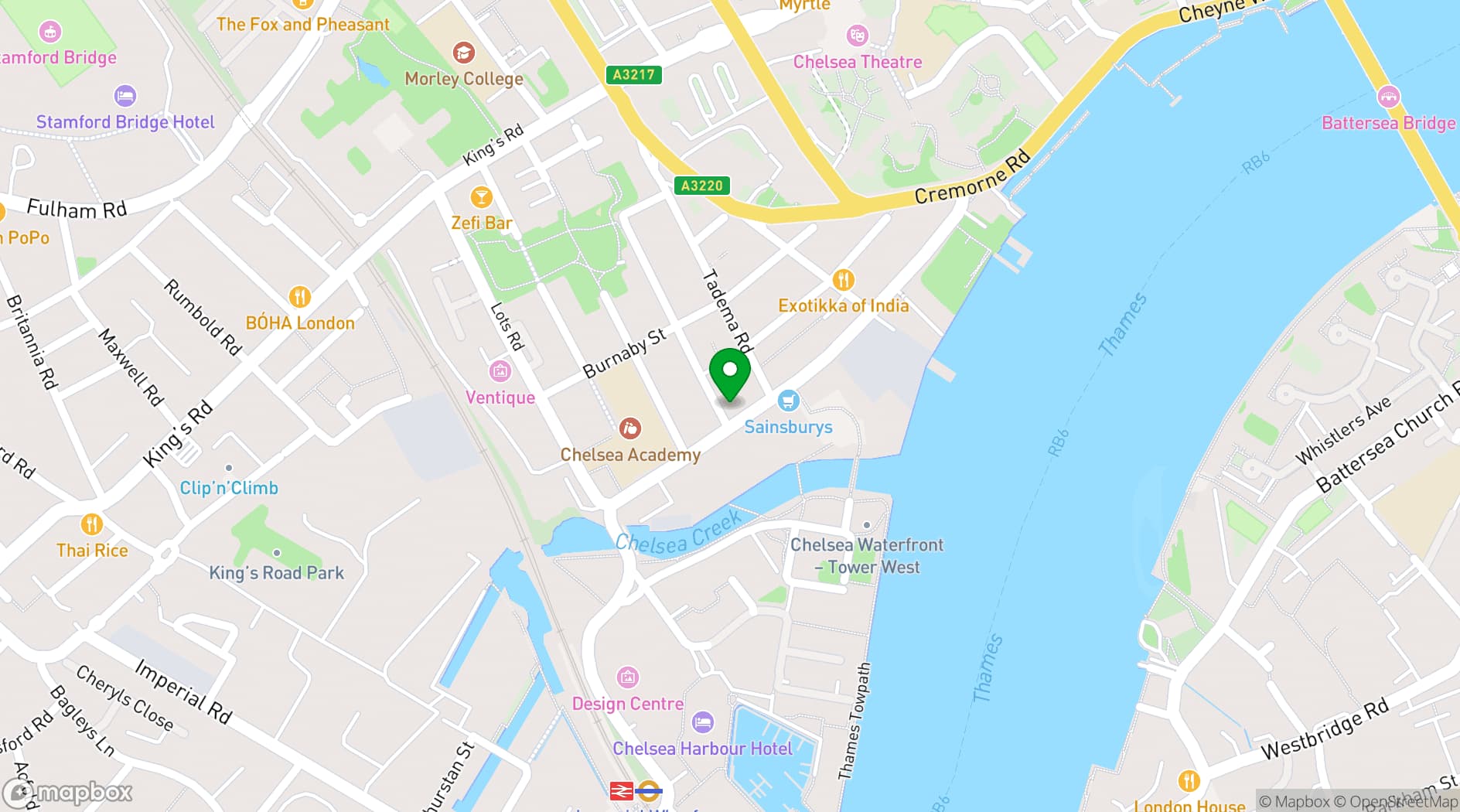 Map showing 606 Club at Fulham Palace