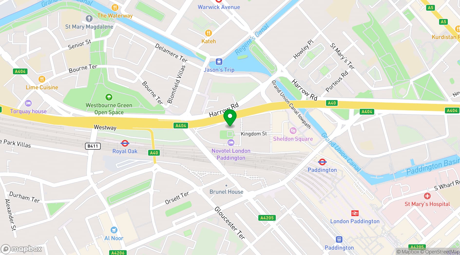 Map showing Skylark Roof Garden