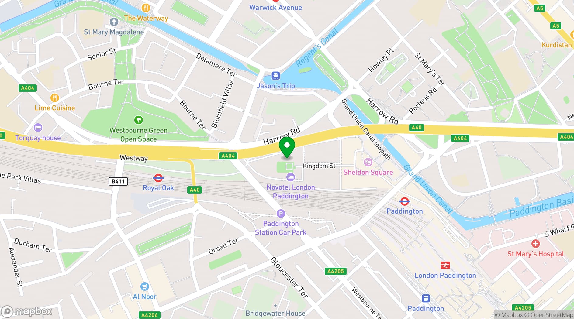 Map showing Storey Club – Paddington Central
