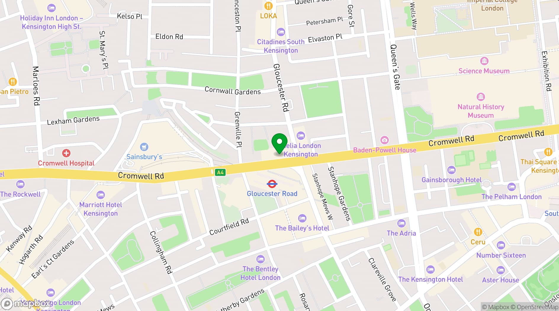 Map showing London Secret Garden