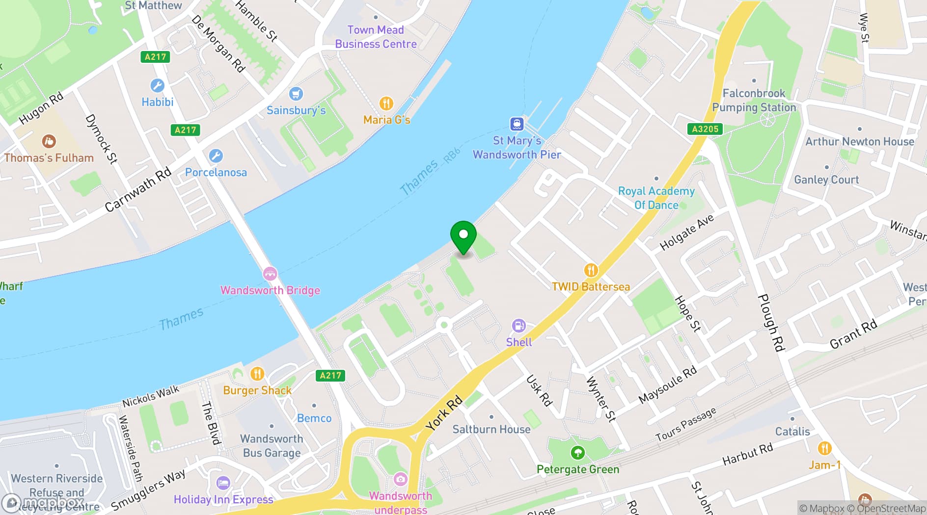 Map showing Elite Physios